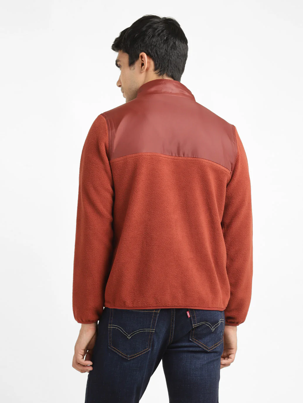 Men's Rust Orange High Neck Tailored Jacket - Image 3