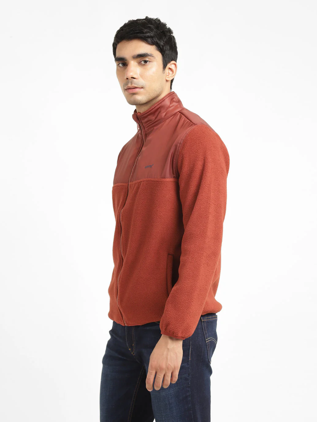 Men's Rust Orange High Neck Tailored Jacket - Image 4