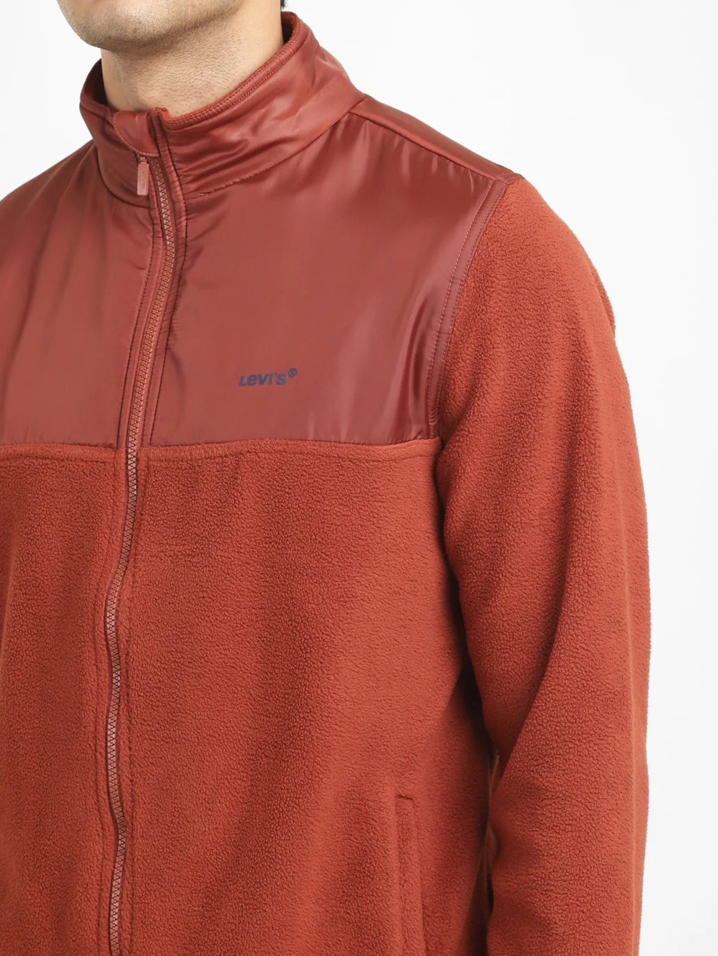 Men's Rust Orange High Neck Tailored Jacket - Image 5