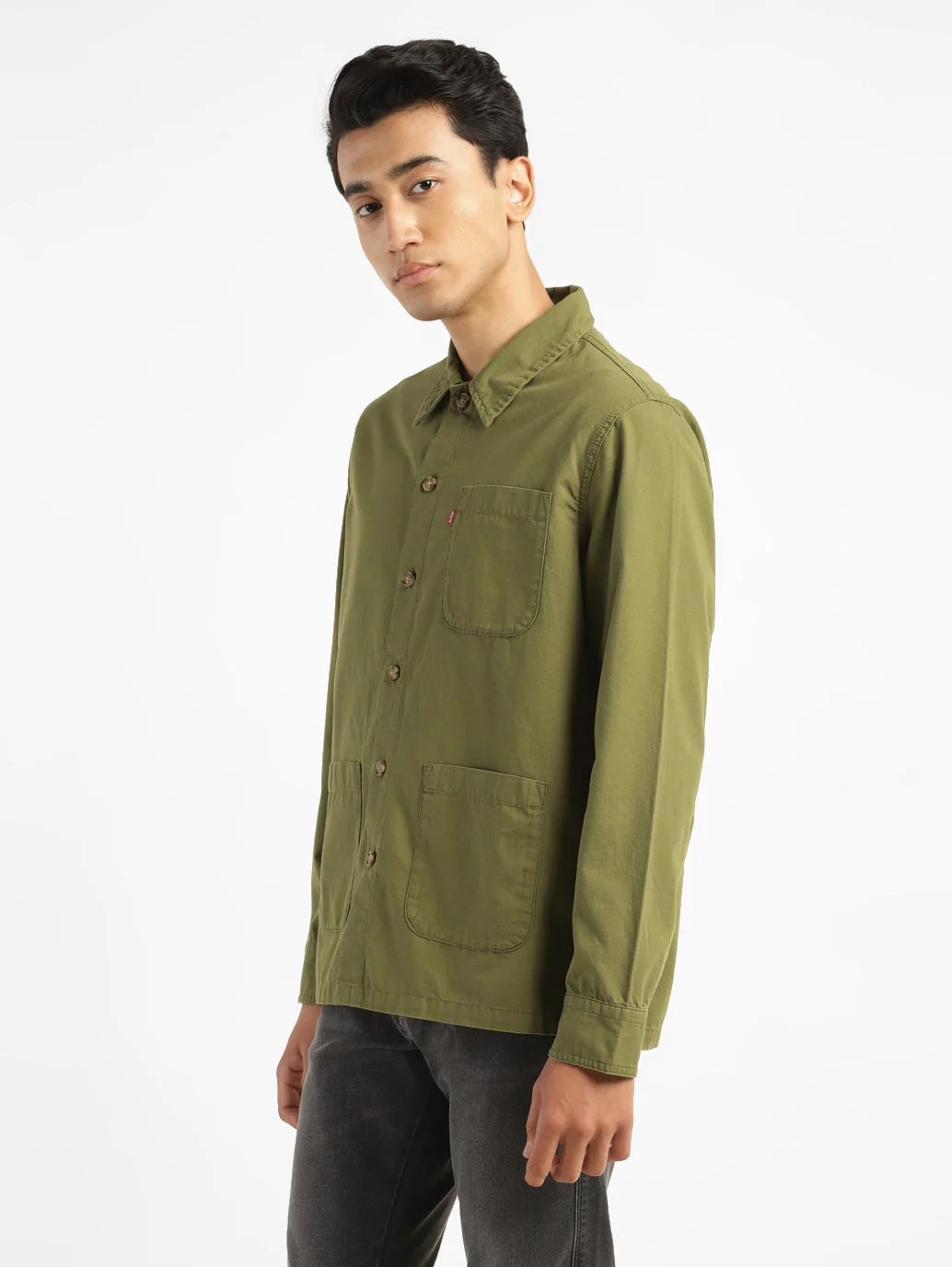 Men's Solid Full Sleeve Shacket - Image 4