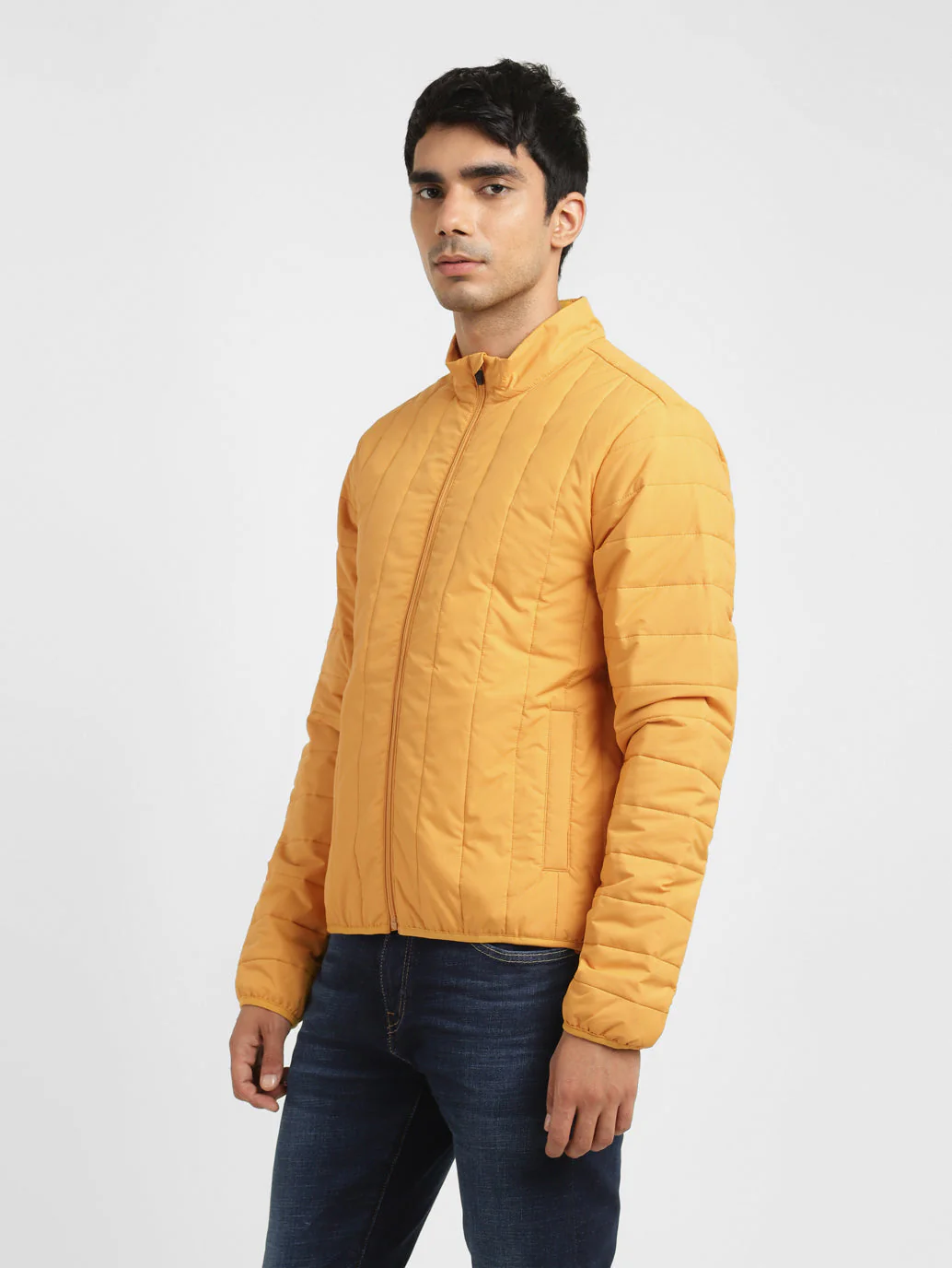 Men's Mock Collar Padded Jacket - Image 4