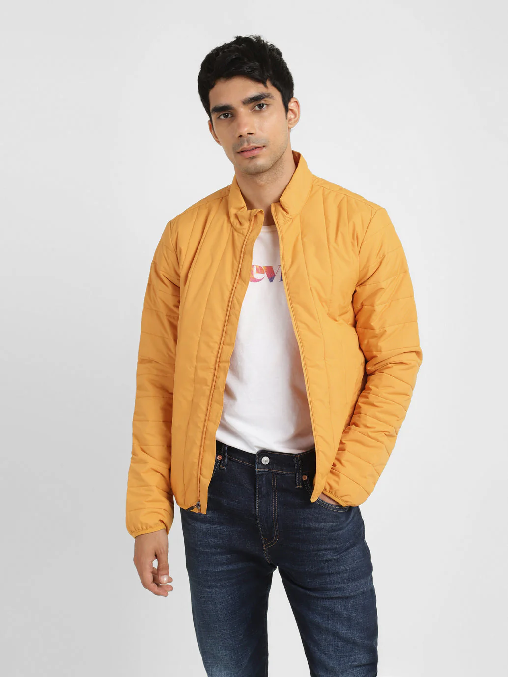 Men's Mock Collar Padded Jacket - Image 6