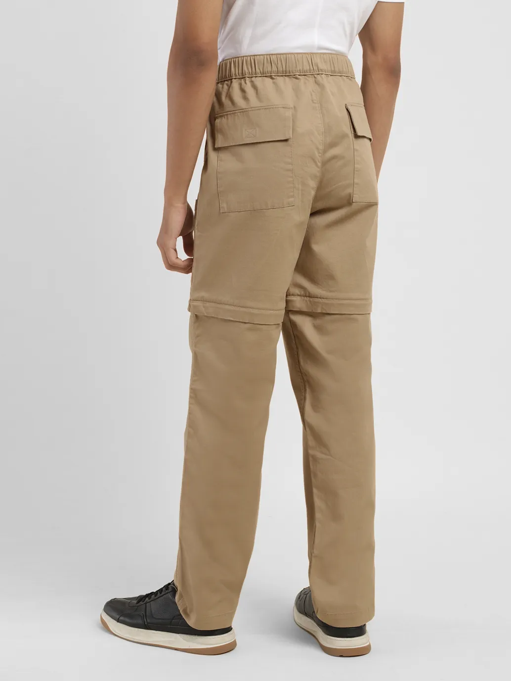 Men's Khaki Regular Fit Cargos - Image 3