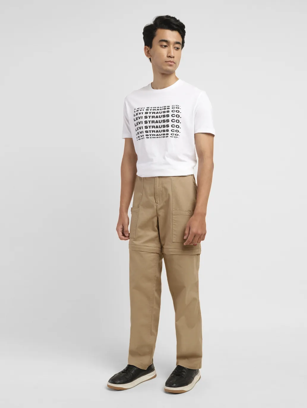 Men's Khaki Regular Fit Cargos - Image 7