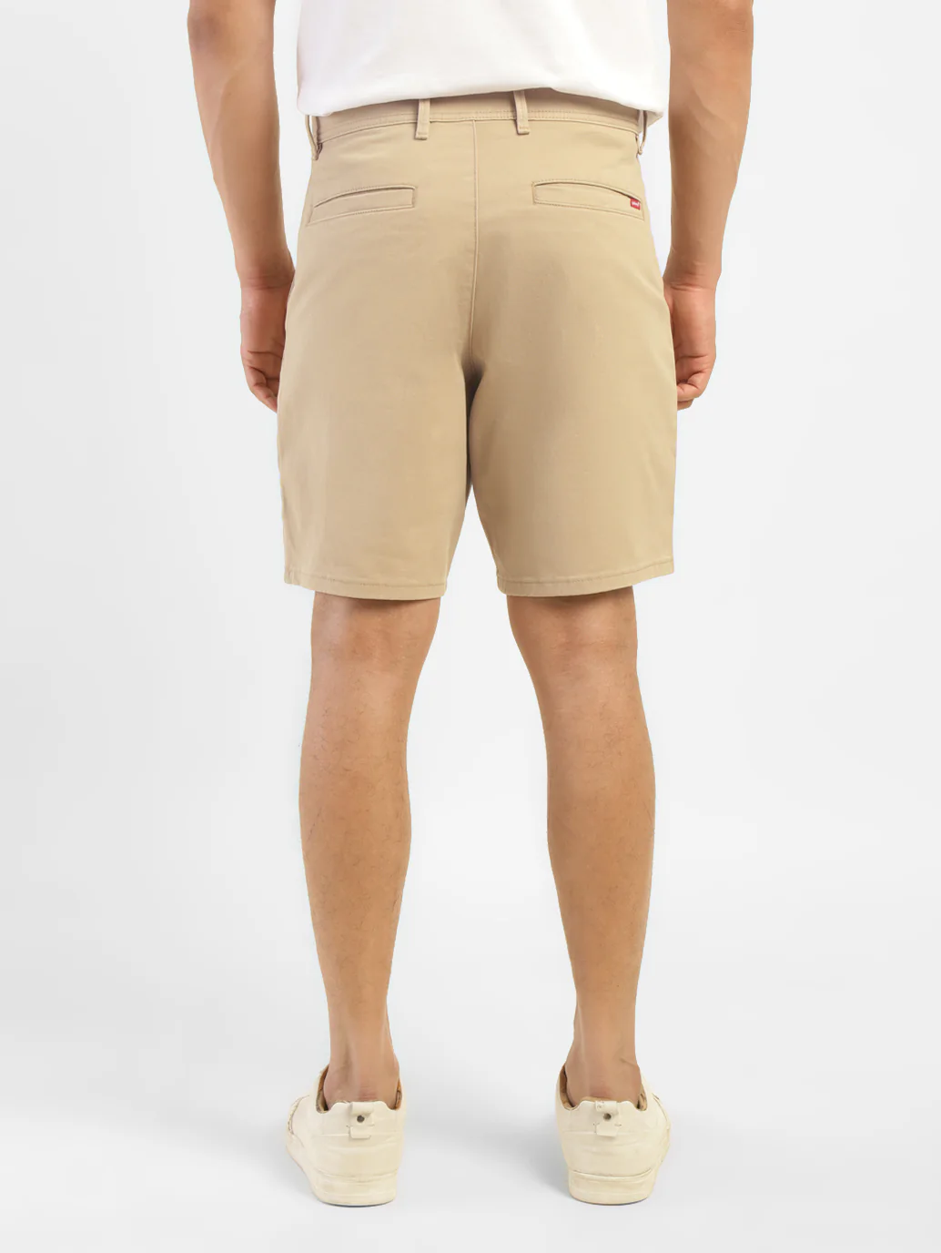 Men's Beige Slim Tapered Fit Shorts - Image 2