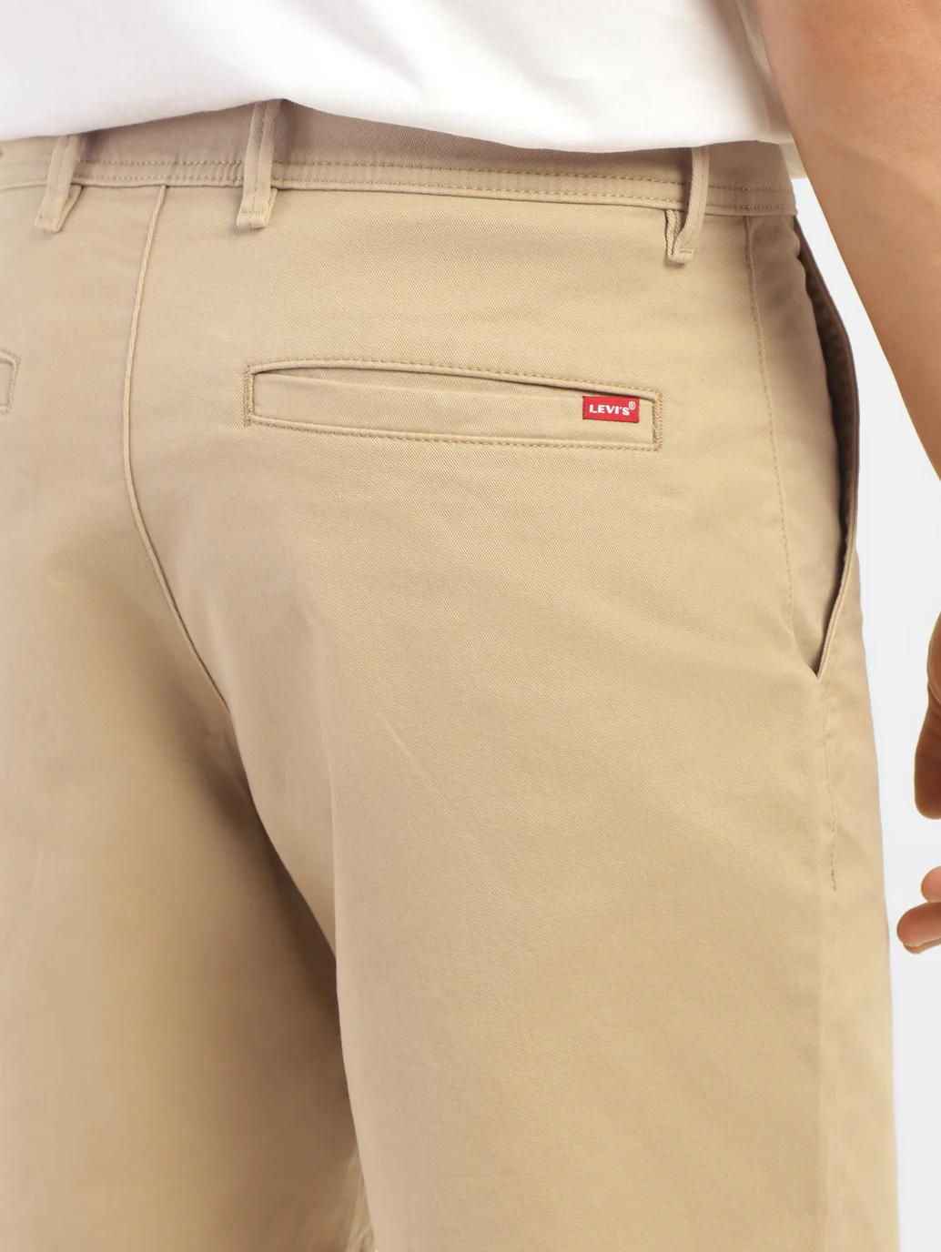 Men's Beige Slim Tapered Fit Shorts - Image 5