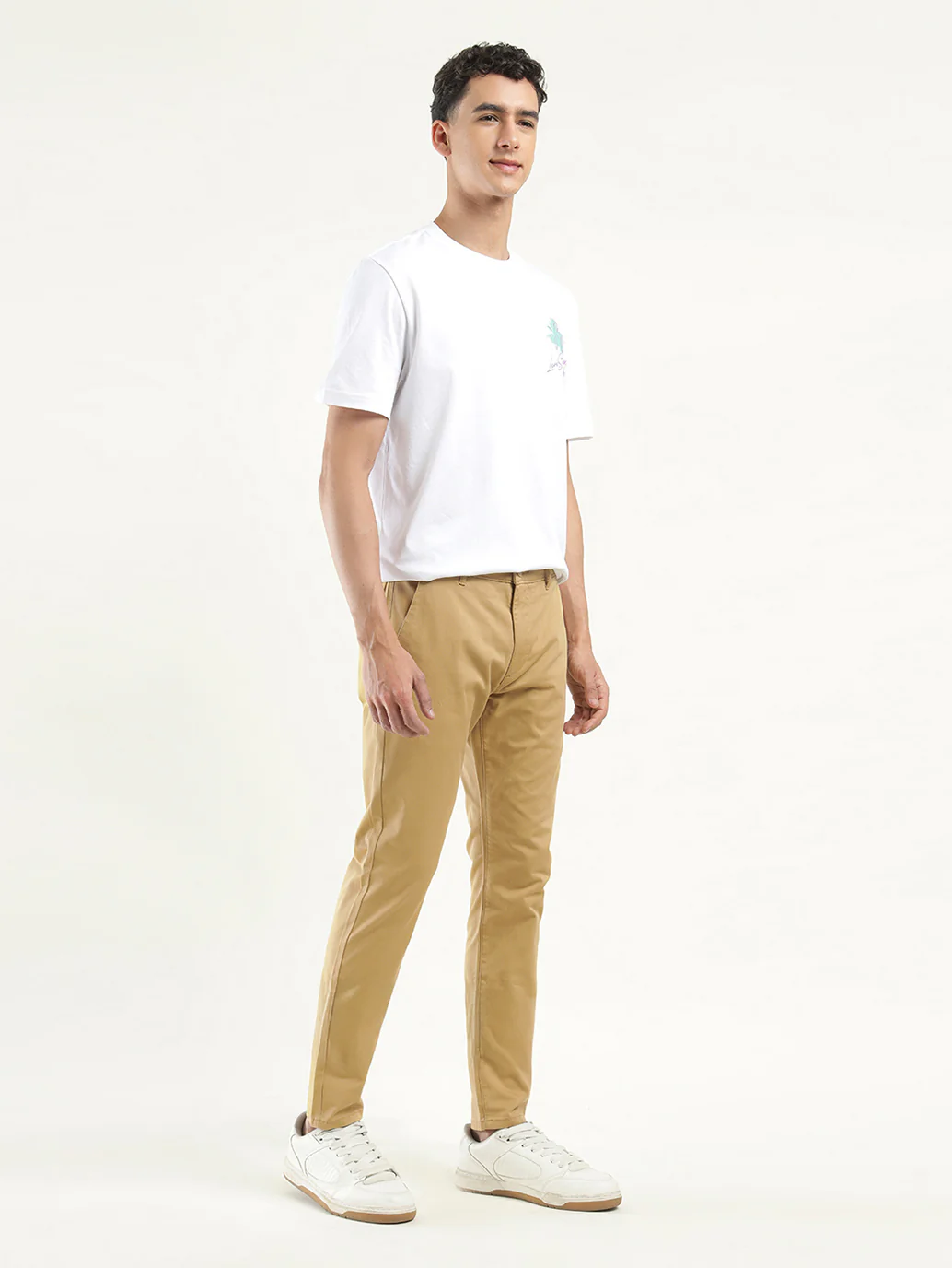 Men's Khaki Slim Tapered Fit Chinos - Image 2