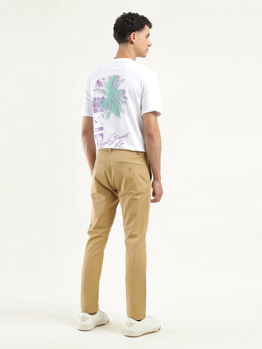 Men's Khaki Slim Tapered Fit Chinos - Image 3