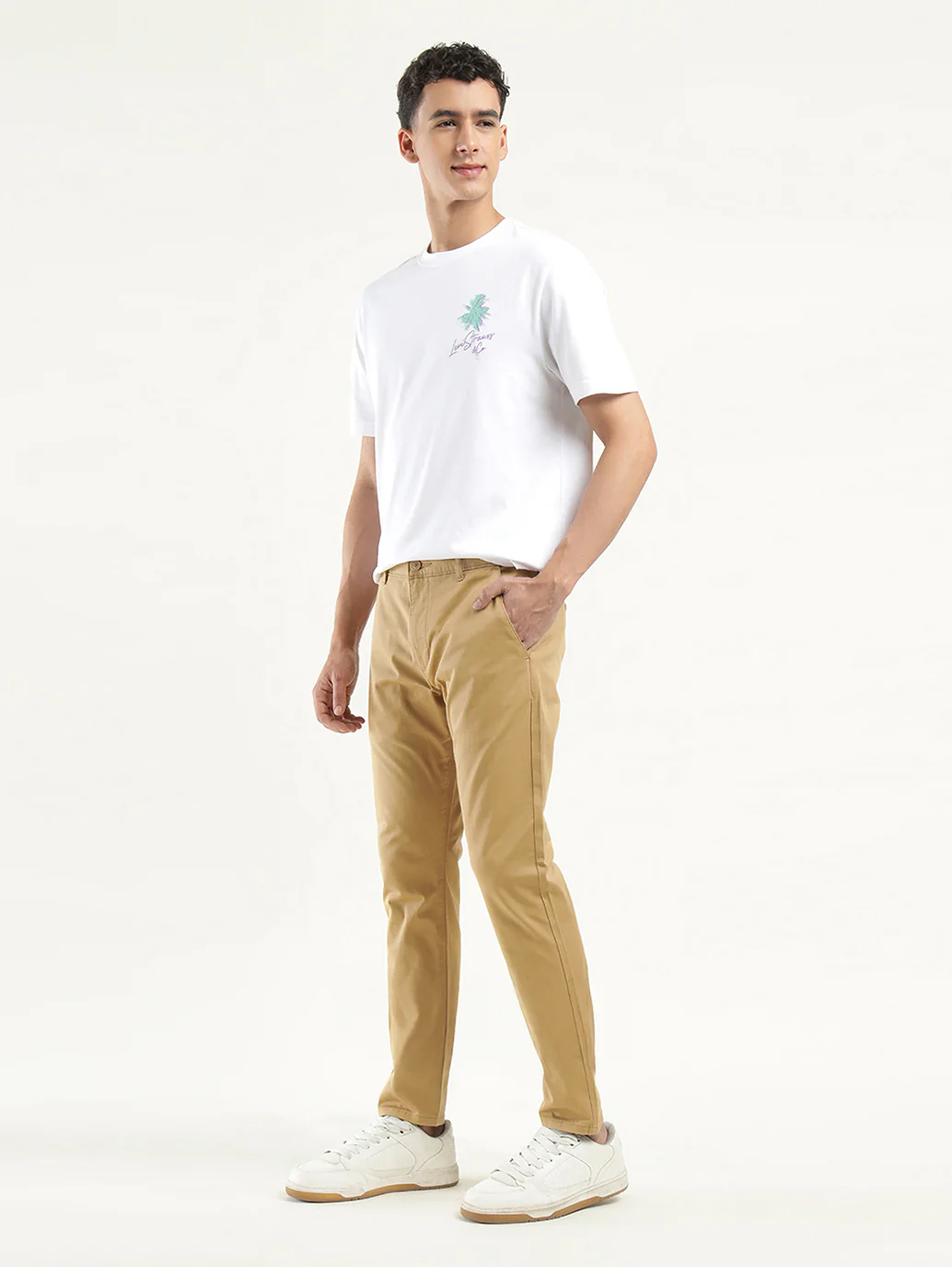 Men's Khaki Slim Tapered Fit Chinos - Image 5