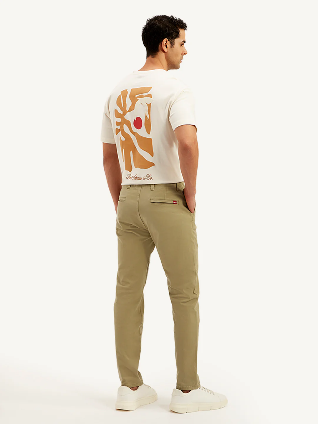 Men's Khaki Tapered Fit Chinos - Image 3