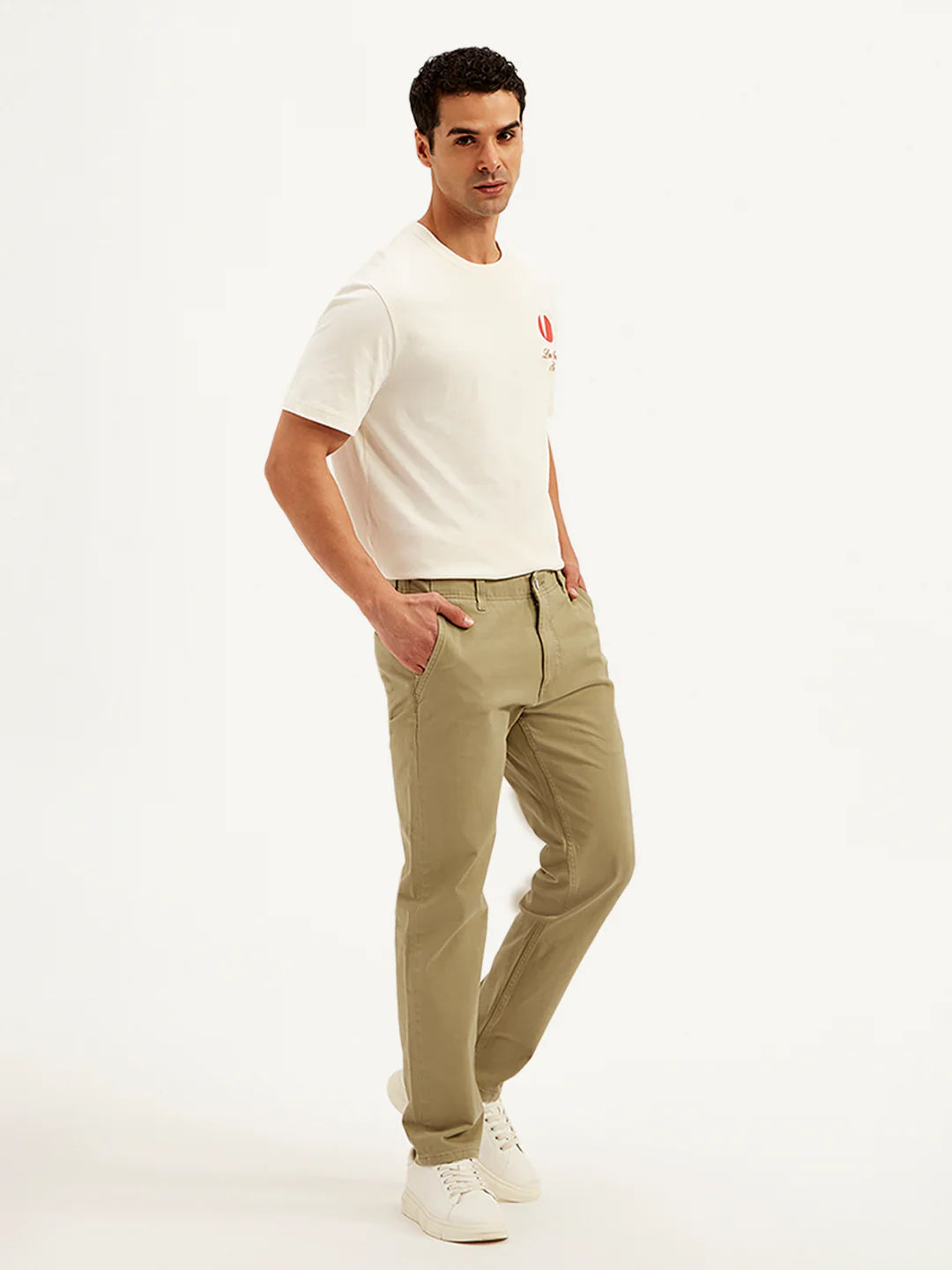 Men's Khaki Tapered Fit Chinos - Image 4