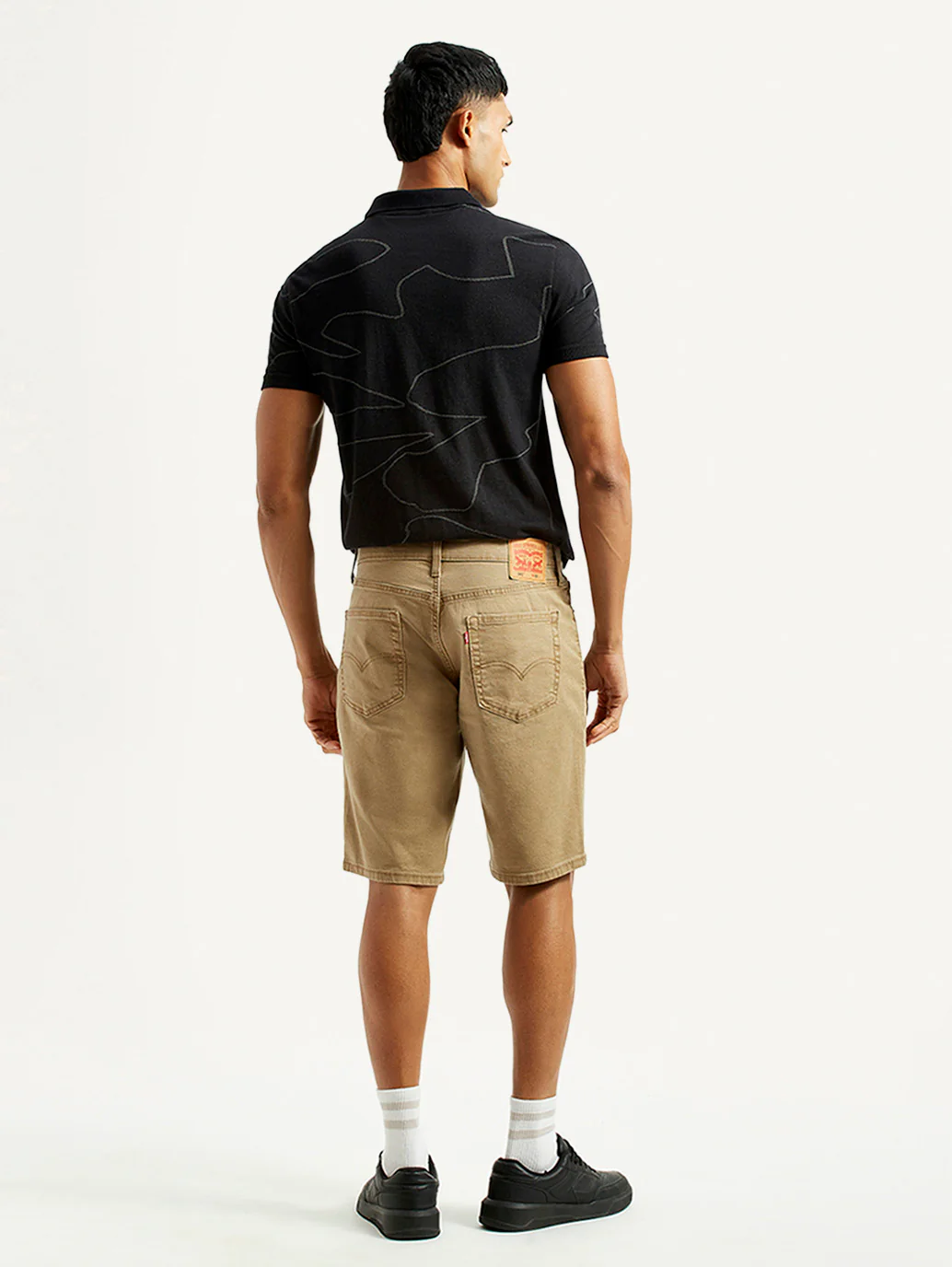 Men's Khaki Tapered Shorts - Image 3