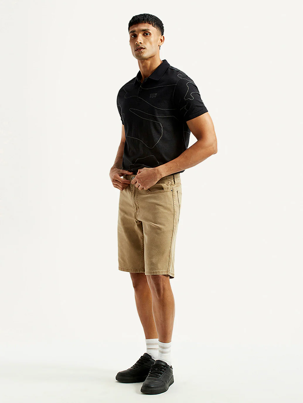 Men's Khaki Tapered Shorts - Image 5