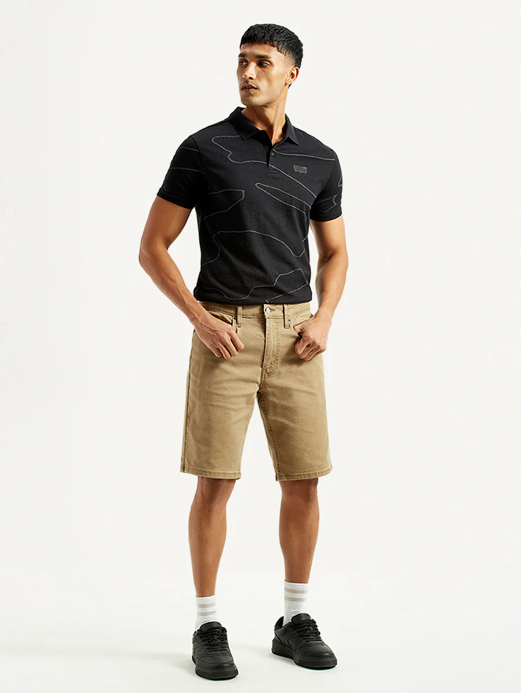 Men's Khaki Tapered Shorts - Image 6