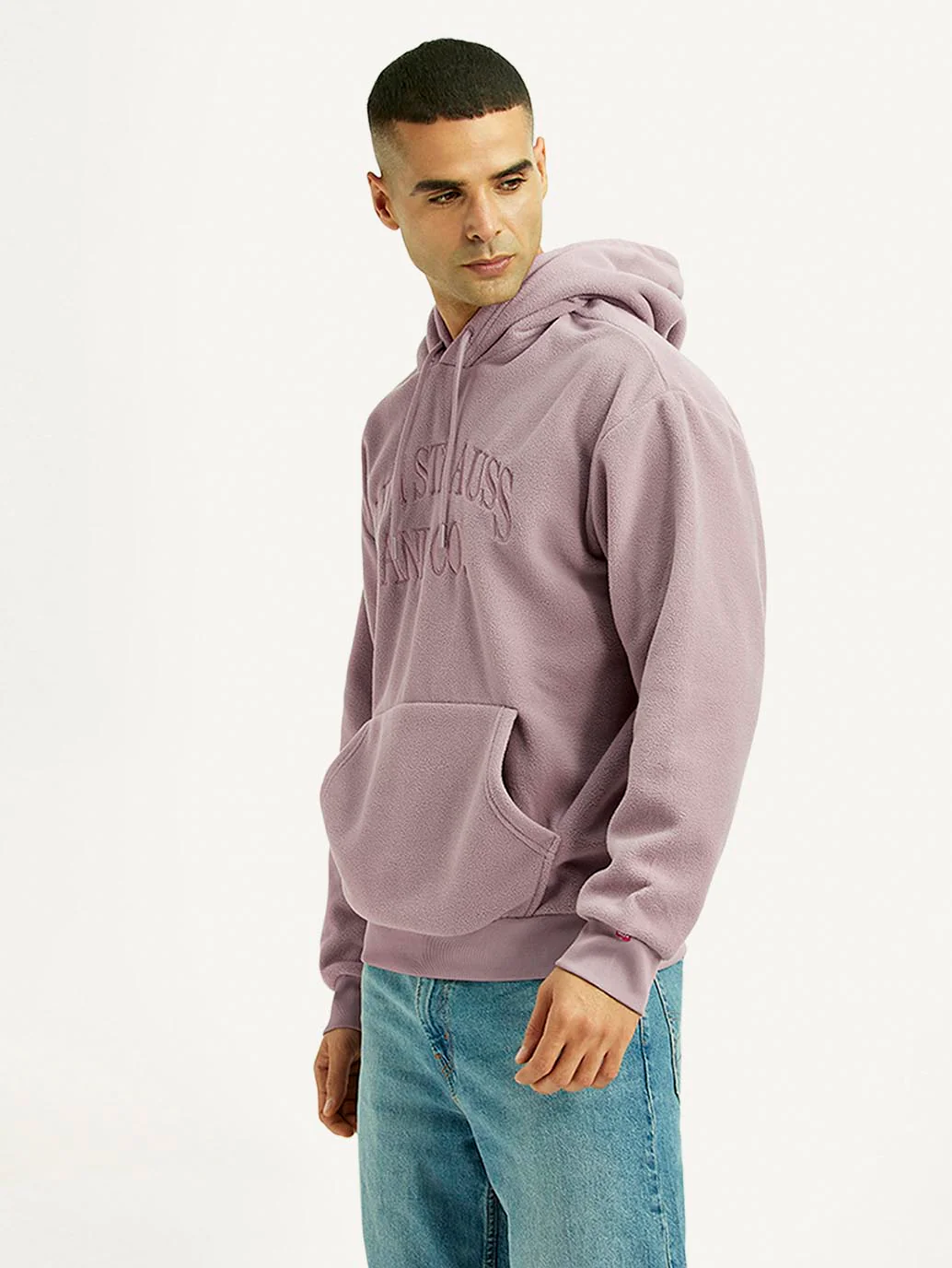 Men's Knitted Mauve Hooded Sweatshirt - Image 5