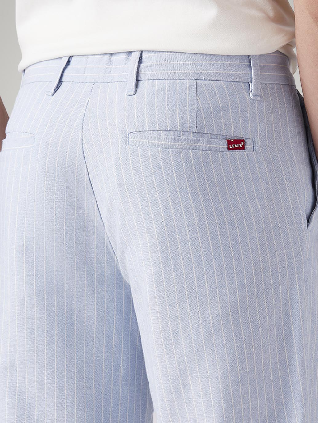 Men's Light Blue Authentic Relaxed Straight Fit Mid Rise Chinos - Image 5