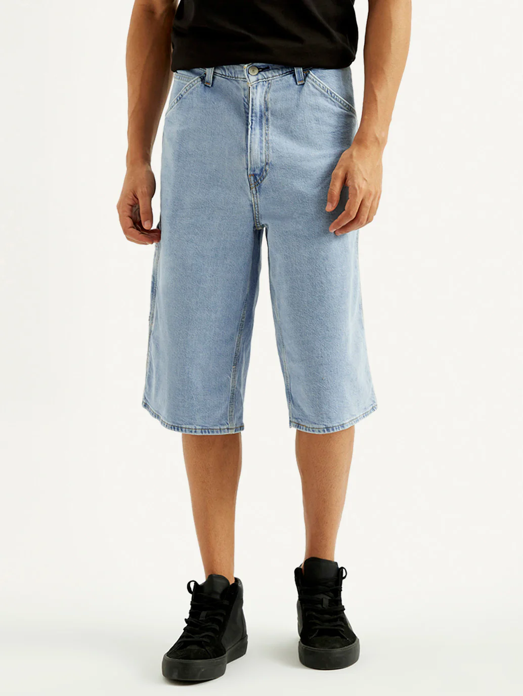 Men's Light-Blue Loose Fit Shorts - Image 4