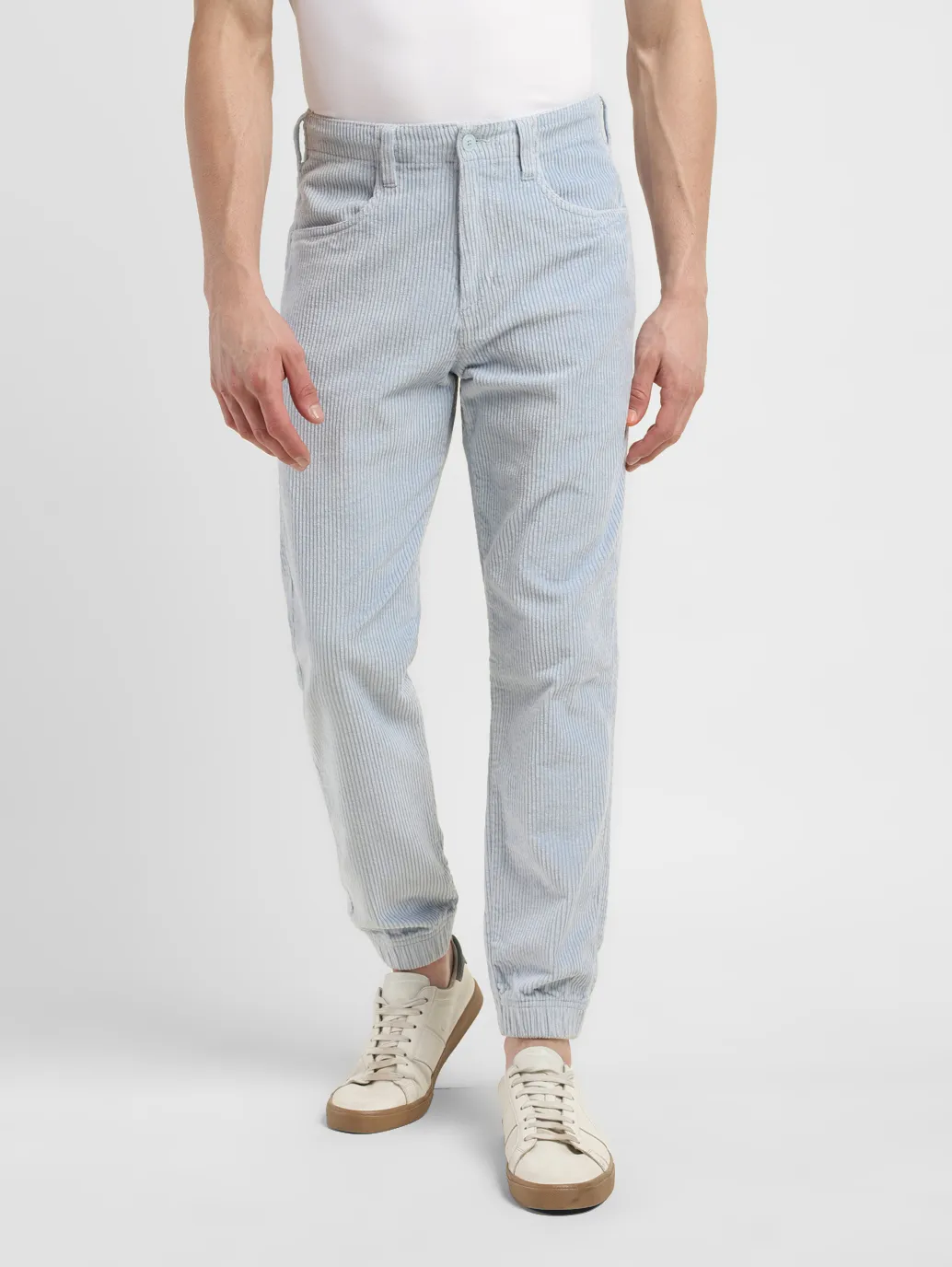 Men's Light Blue Regular Fit Joggers - Image 2