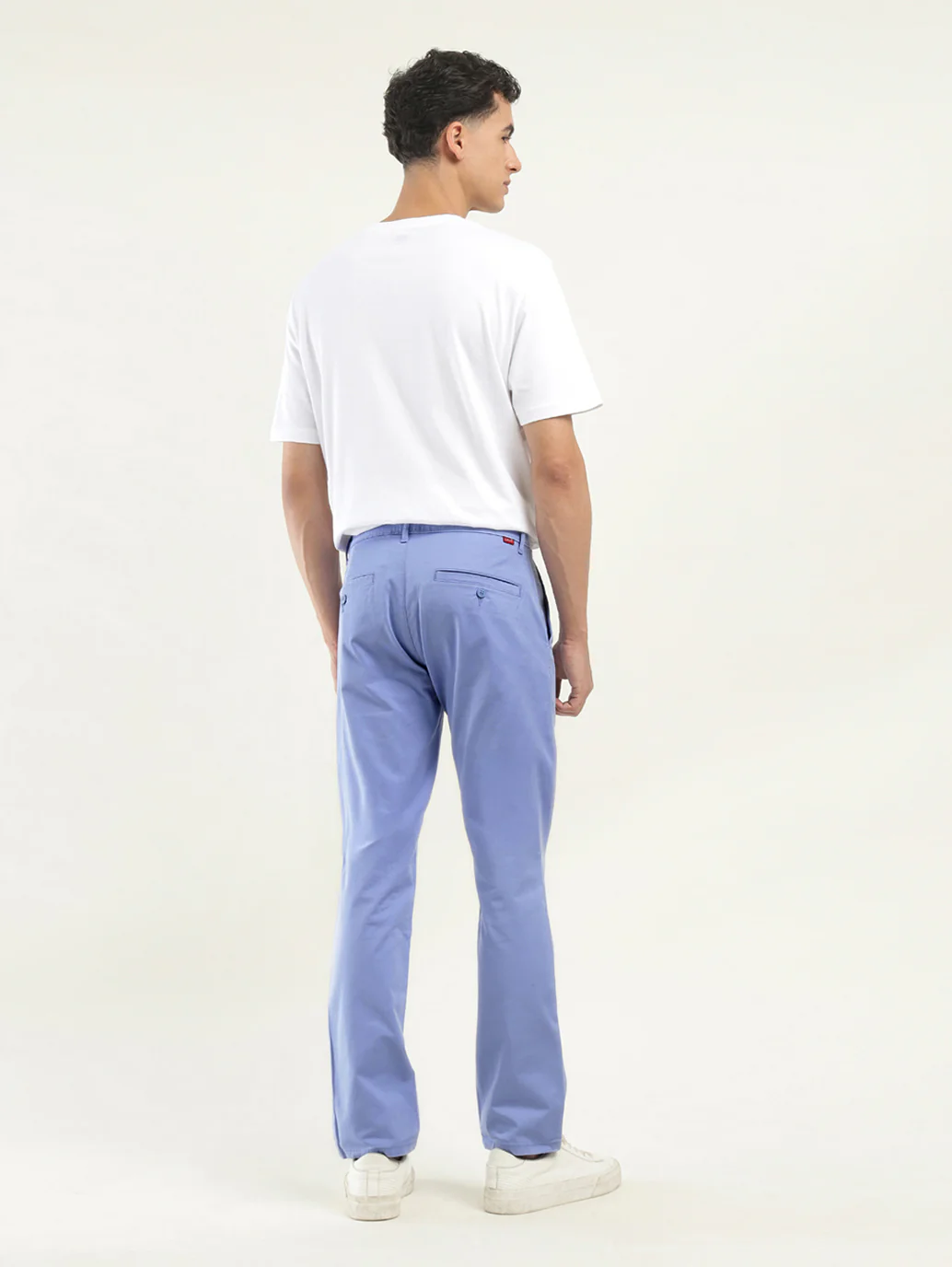 Men's Light Blue Slim Fit Chinos - Image 3