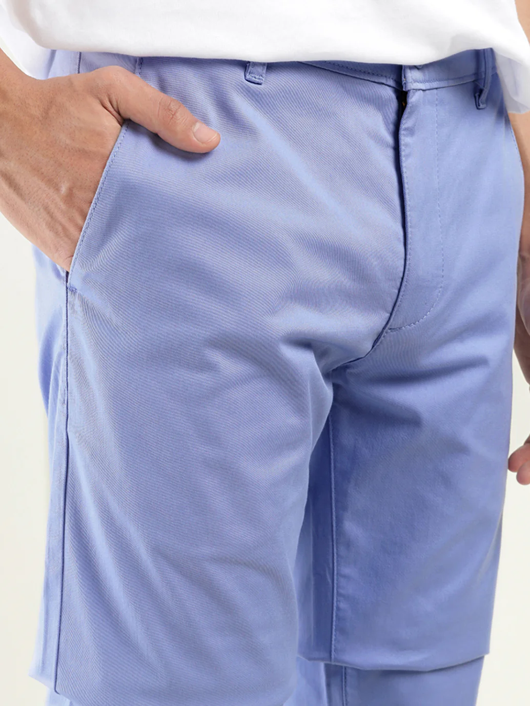 Men's Light Blue Slim Fit Chinos - Image 4