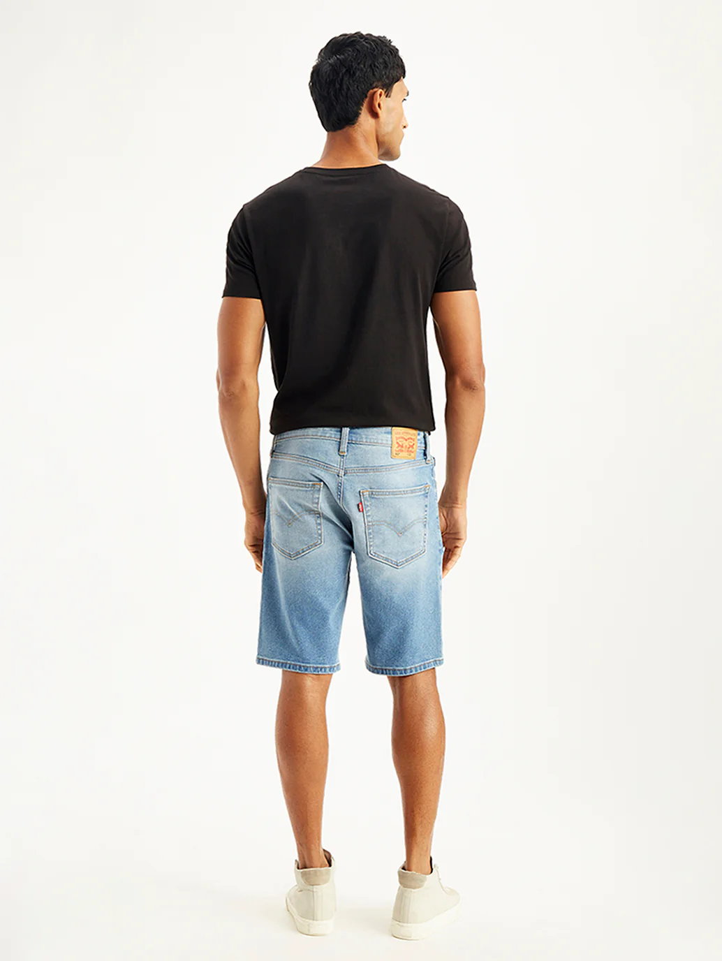 Men's Light-Blue Tapered Denim Shorts - Image 3