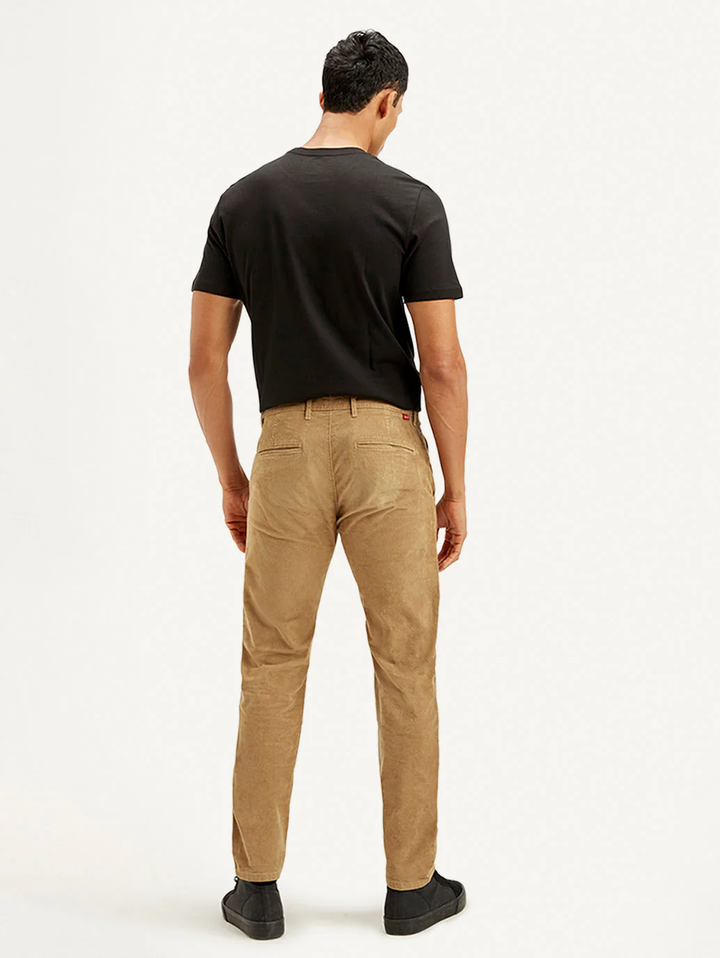 Men's Light-Brown Slim Tapered Fit Chinos - Image 3