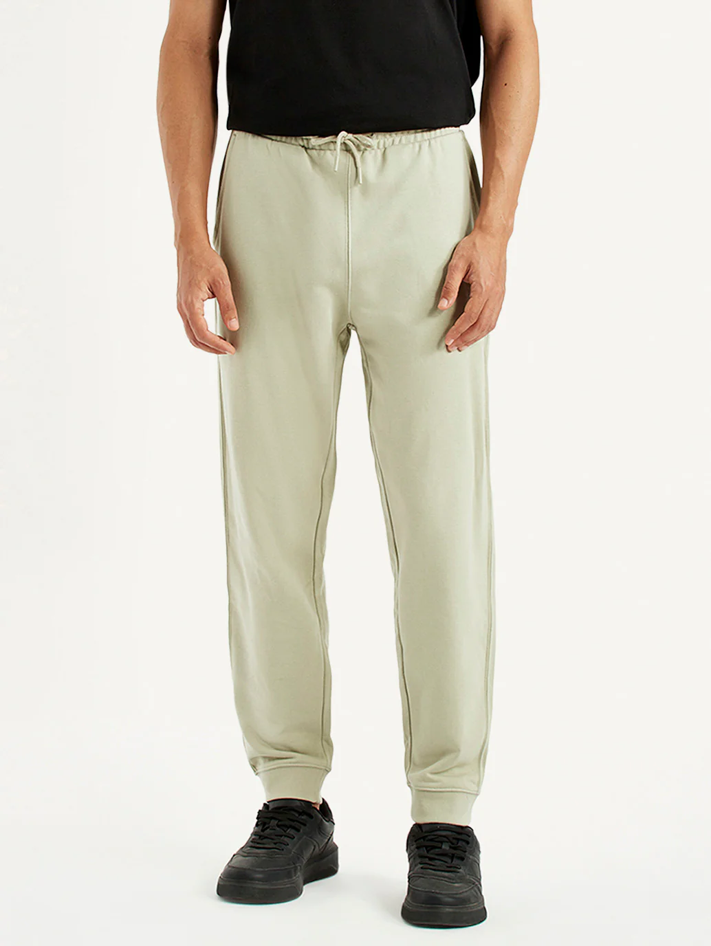 Men's Light Green Regular Fit Mid Rise Joggers - Image 3