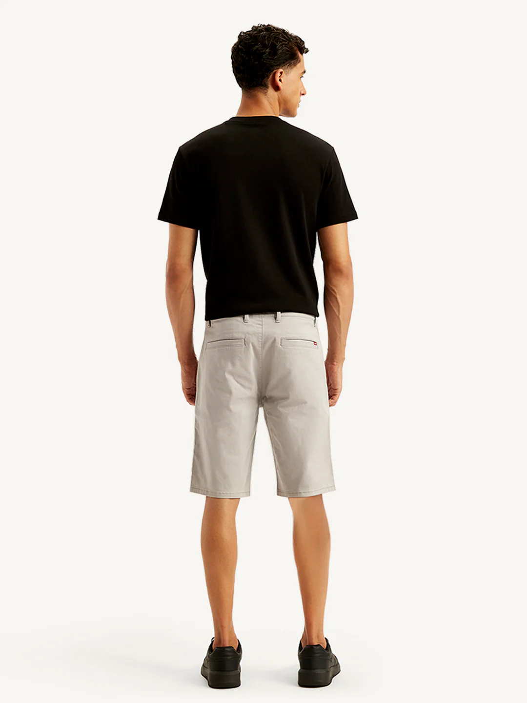 Men's Light Grey Regular Fit Shorts - Image 3