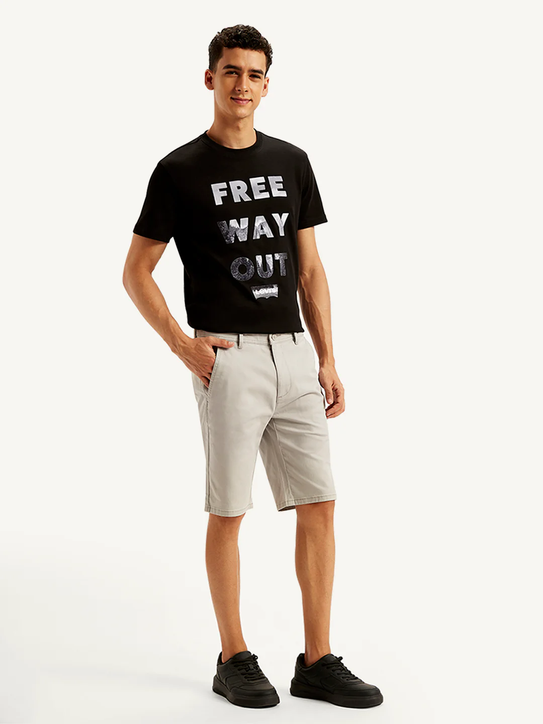 Men's Light Grey Regular Fit Shorts - Image 4