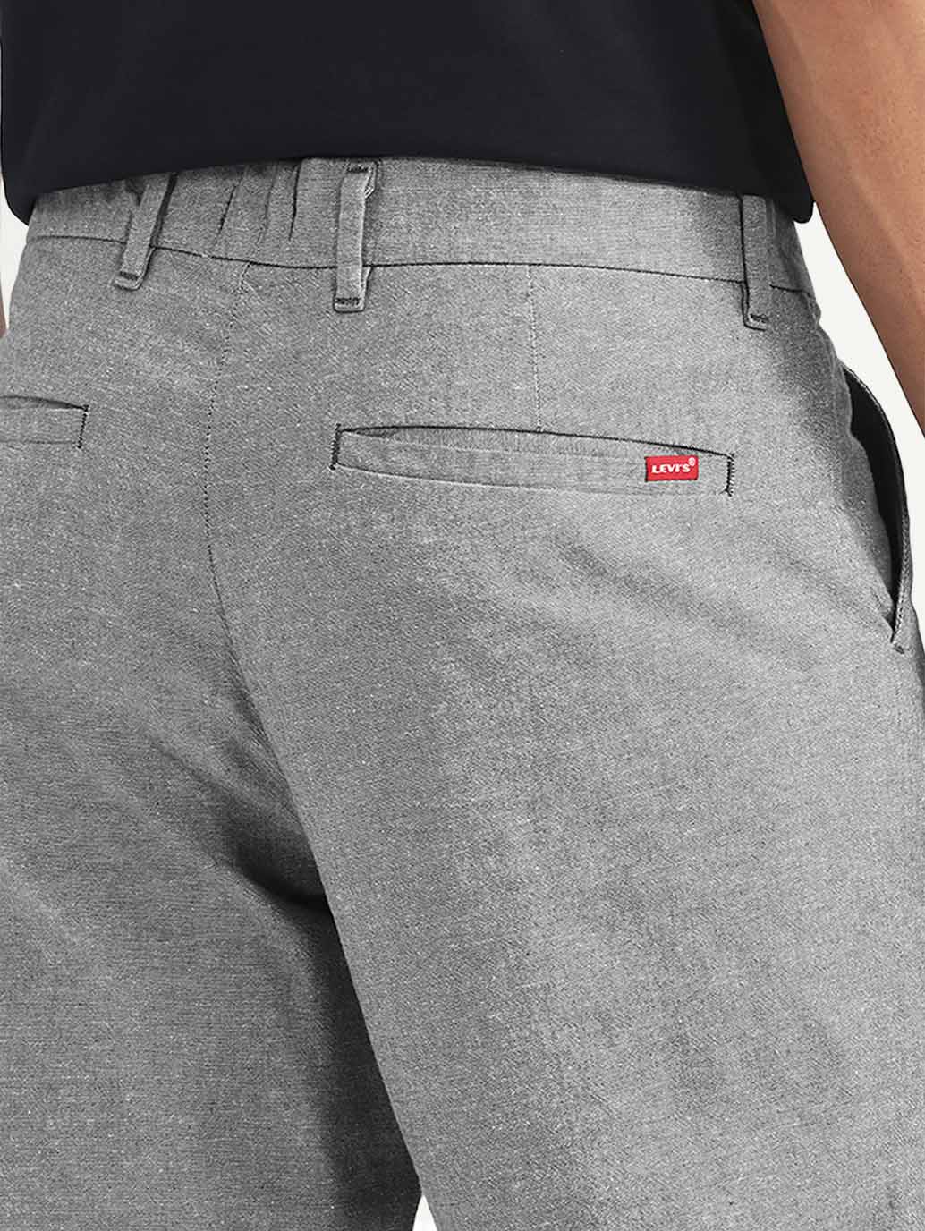 Men's Light Grey Relaxed Fit Linen Chinos - Image 5