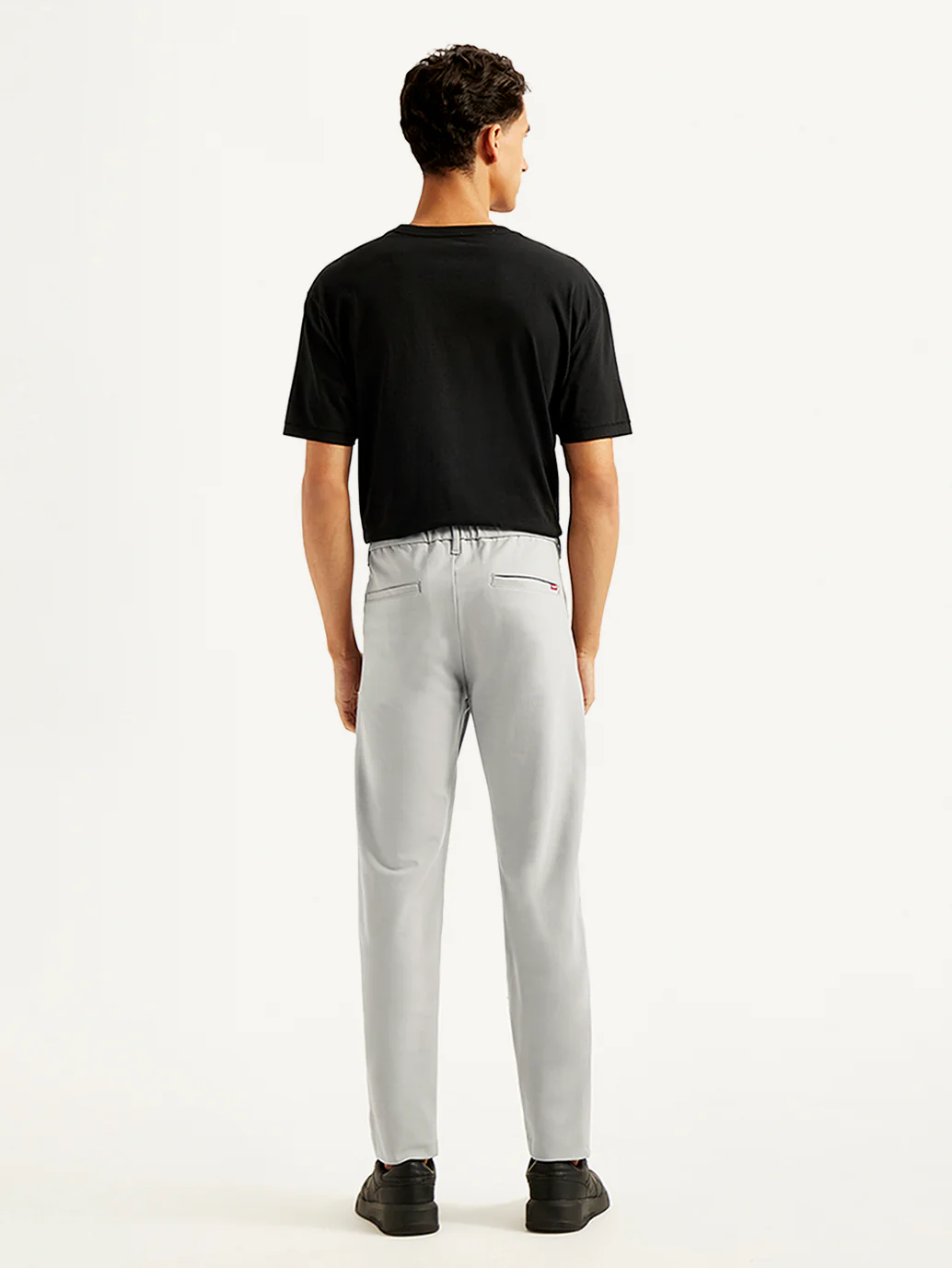 Men's Grey Slim Fit Tech Pants Chinos - Image 6
