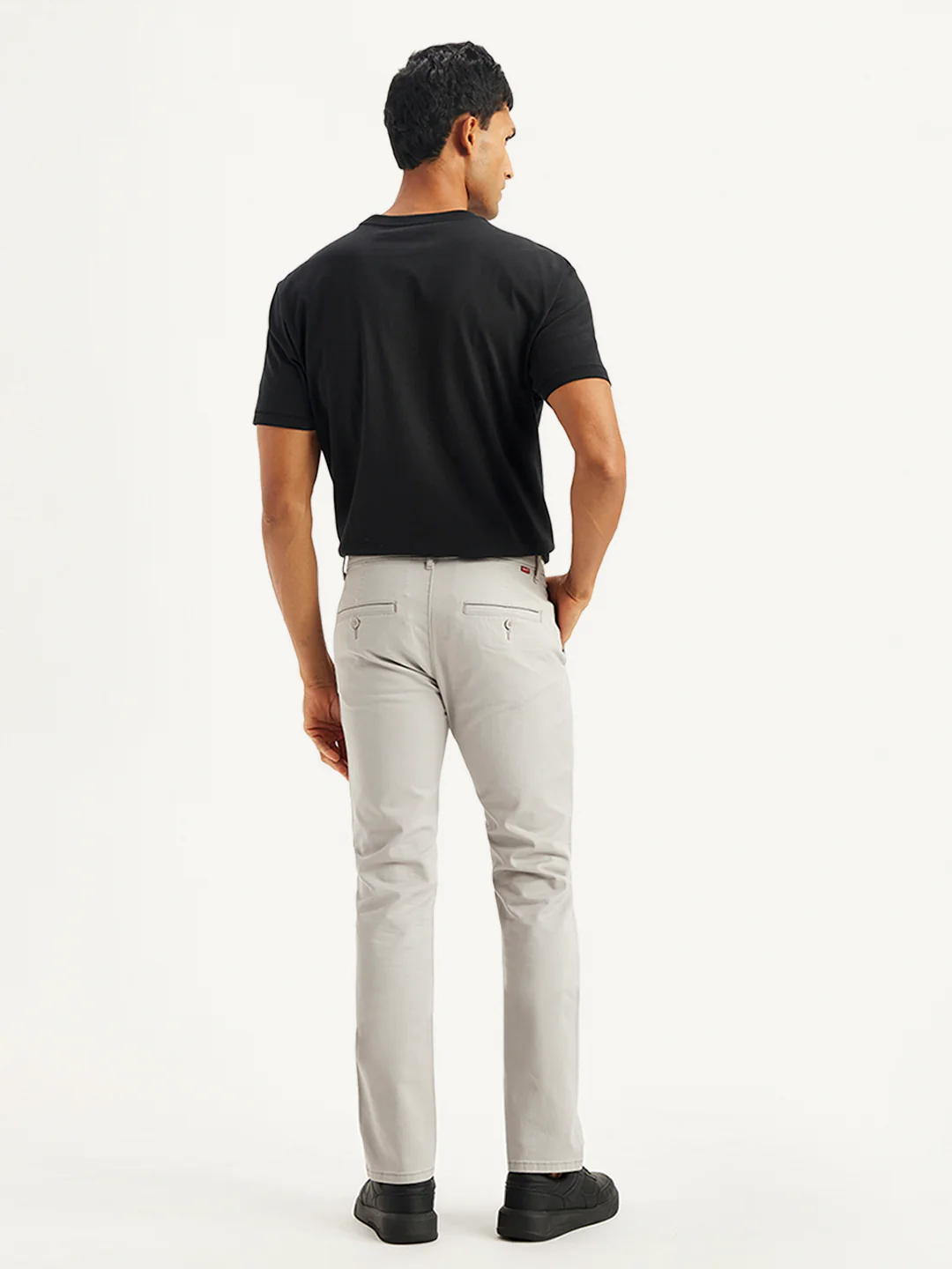 Men's Light Grey Slim Fit Chinos - Image 2