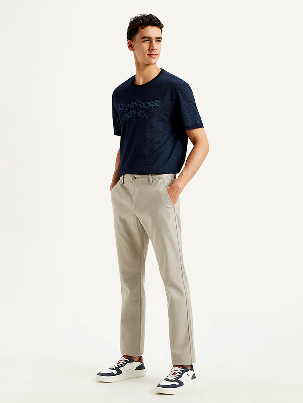 Men's Light Grey Slim Fit Chinos