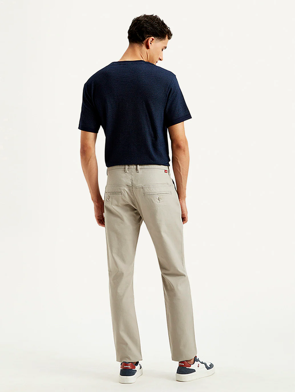 Men's Light Grey Slim Fit Chinos - Image 3