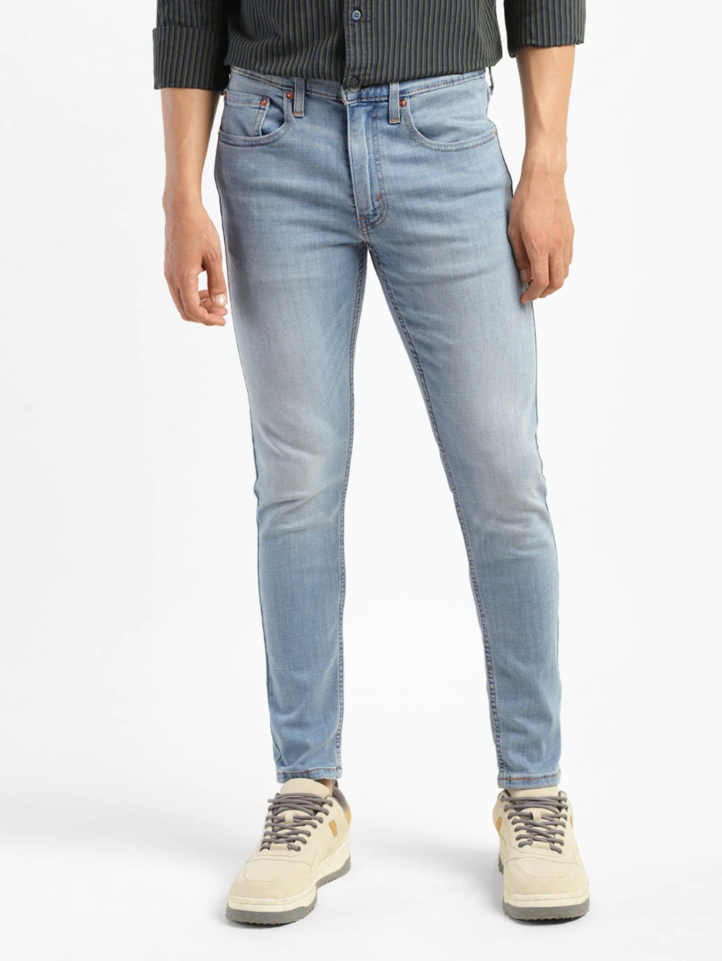 Men's Blue Skinny Fit Mid Rise Jeans