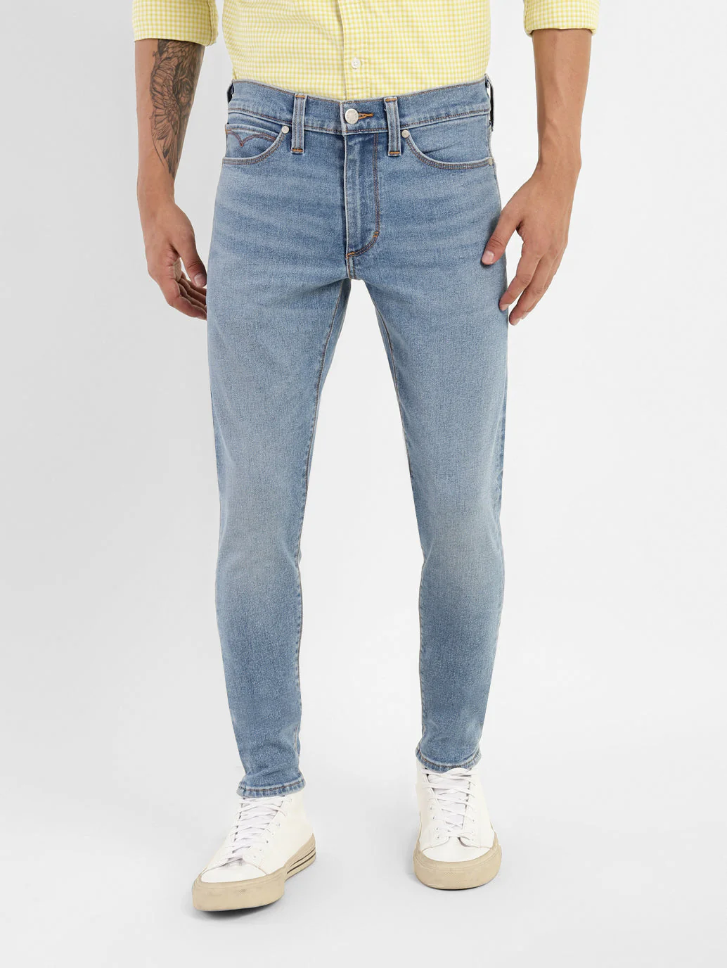 Men's Blue Skinny Fit Mid Rise Jeans