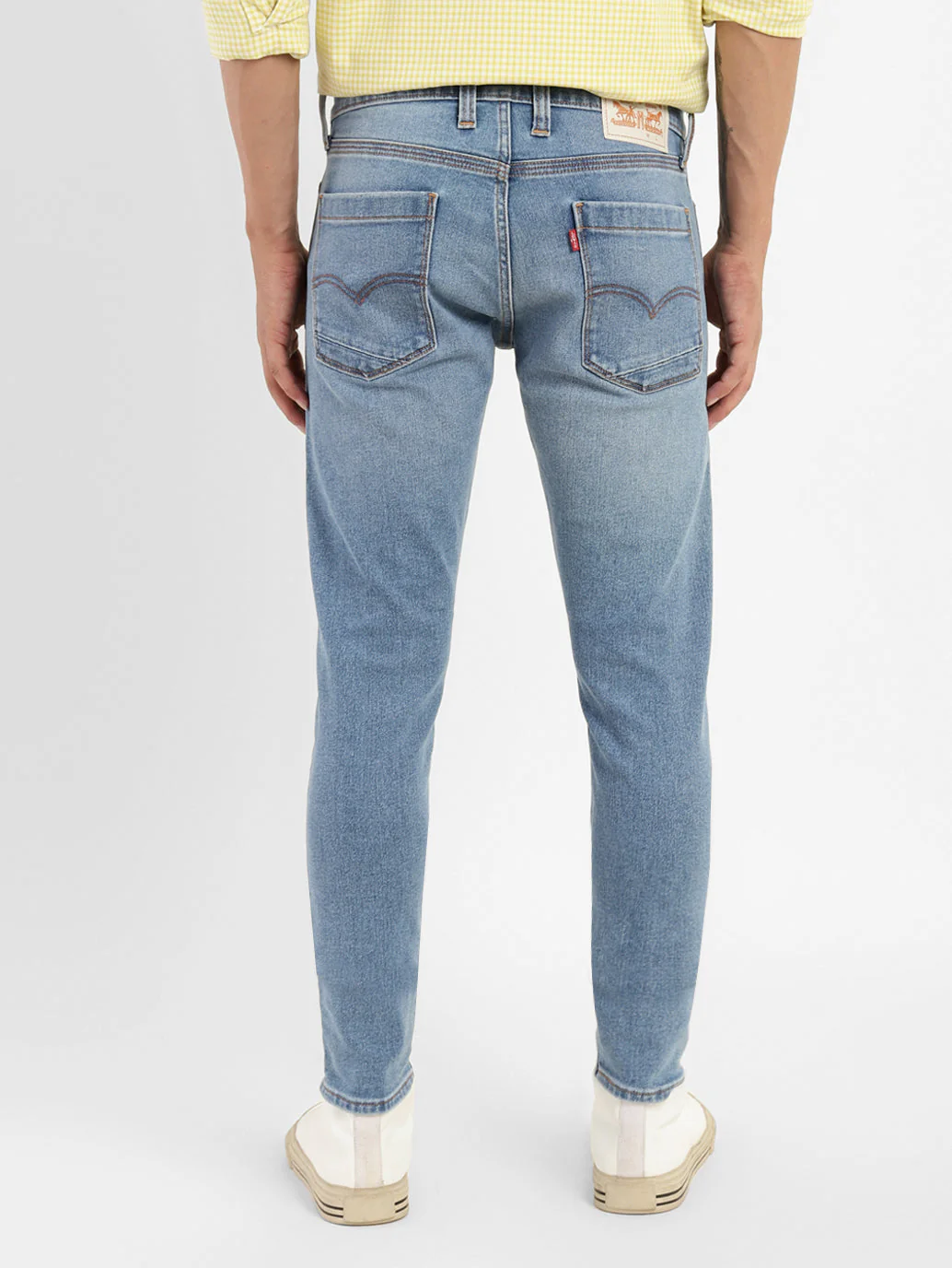 Men's Blue Skinny Fit Mid Rise Jeans - Image 3