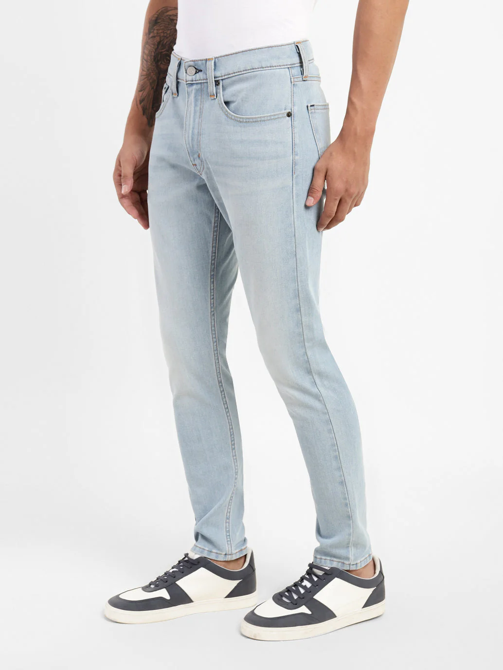 Men's Blue Skinny Fit Mid Rise Jeans - Image 4