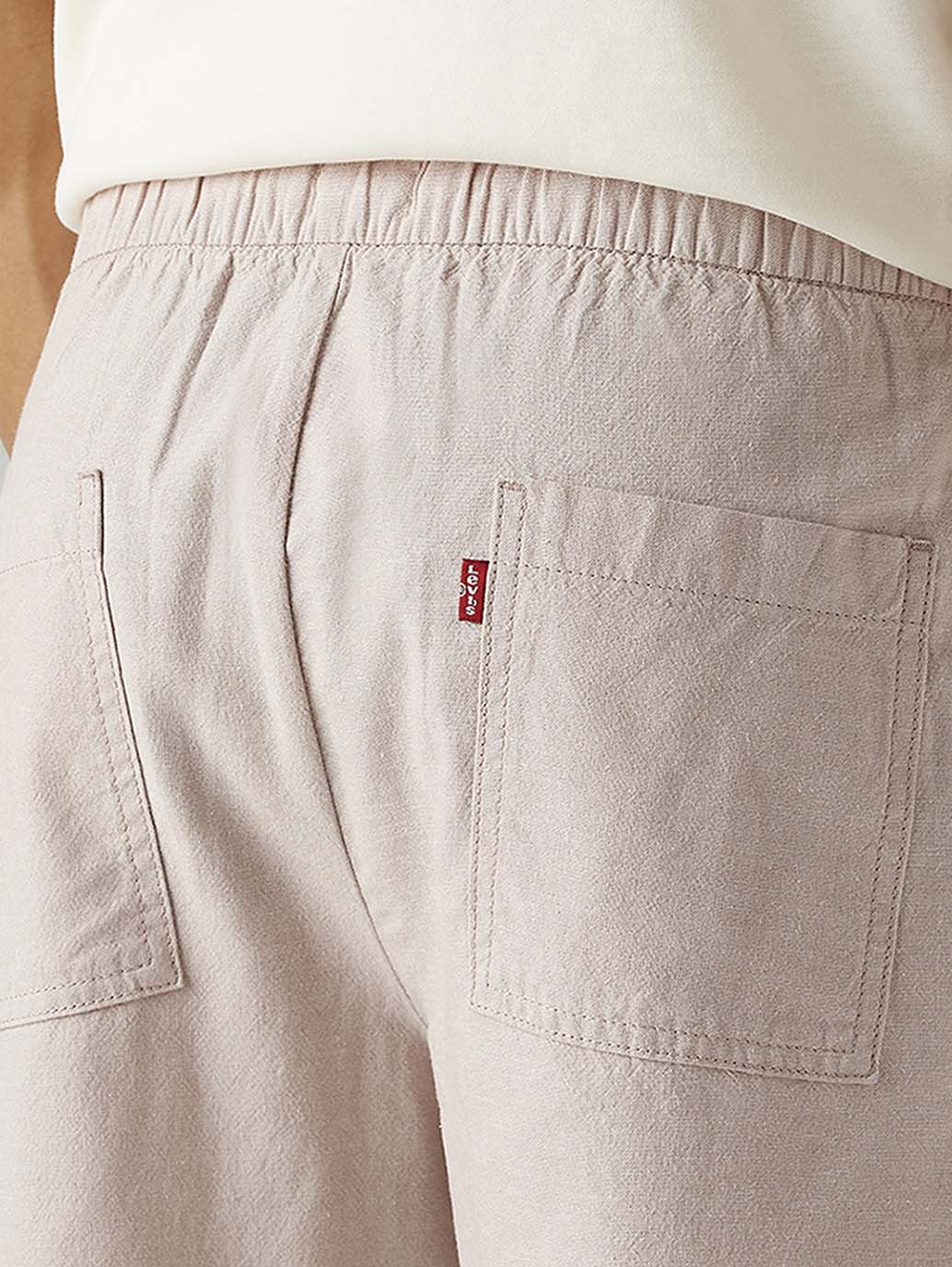 Men's Light Pink Loose Straight Fit Mid Rise Linen Chinos - Image 4