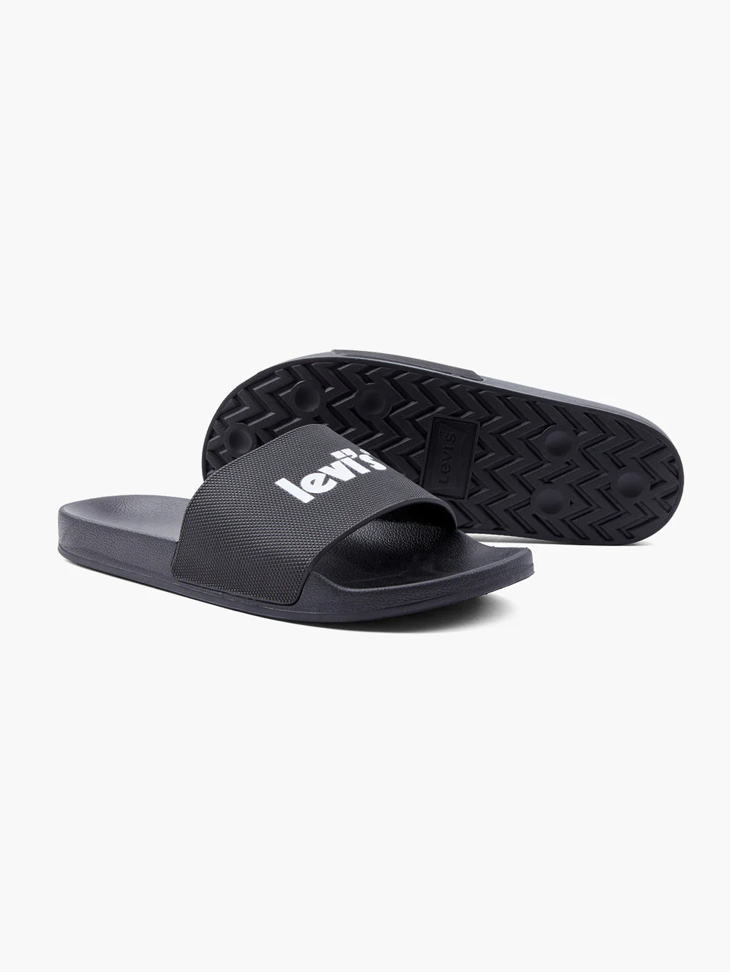 Men's Black Logo Printed Slides - Image 4