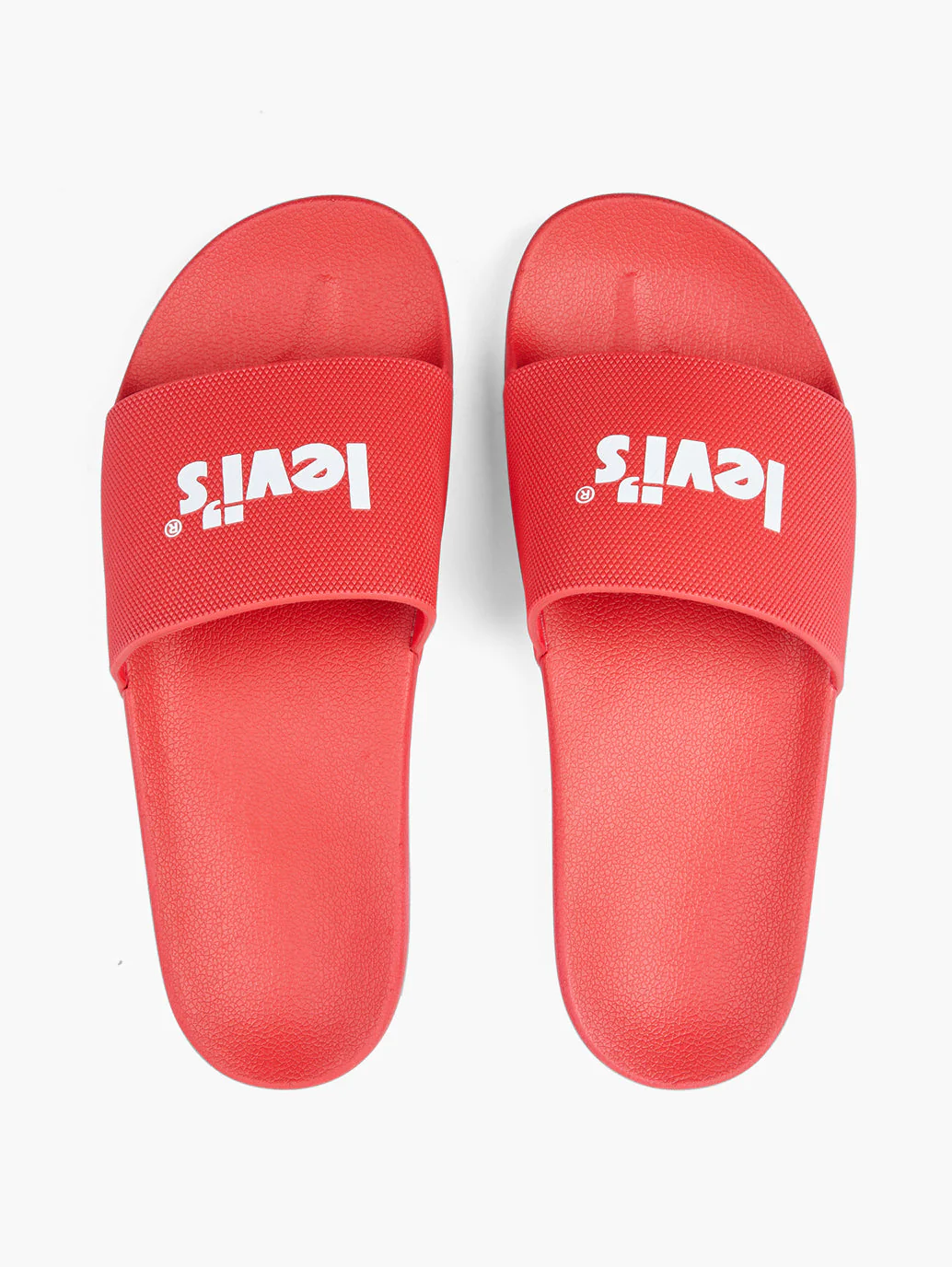 Men's Red Logo Printed Slides - Image 3