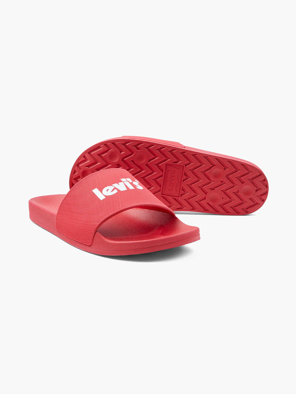 Men's Red Logo Printed Slides - Image 5