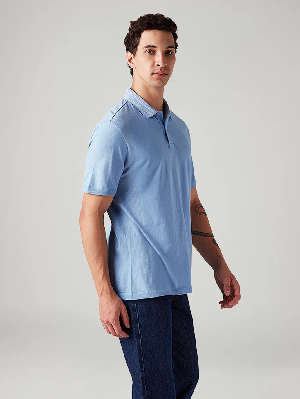 Men's Logo Printed Slim Fit Polo T-Shirt - Image 3