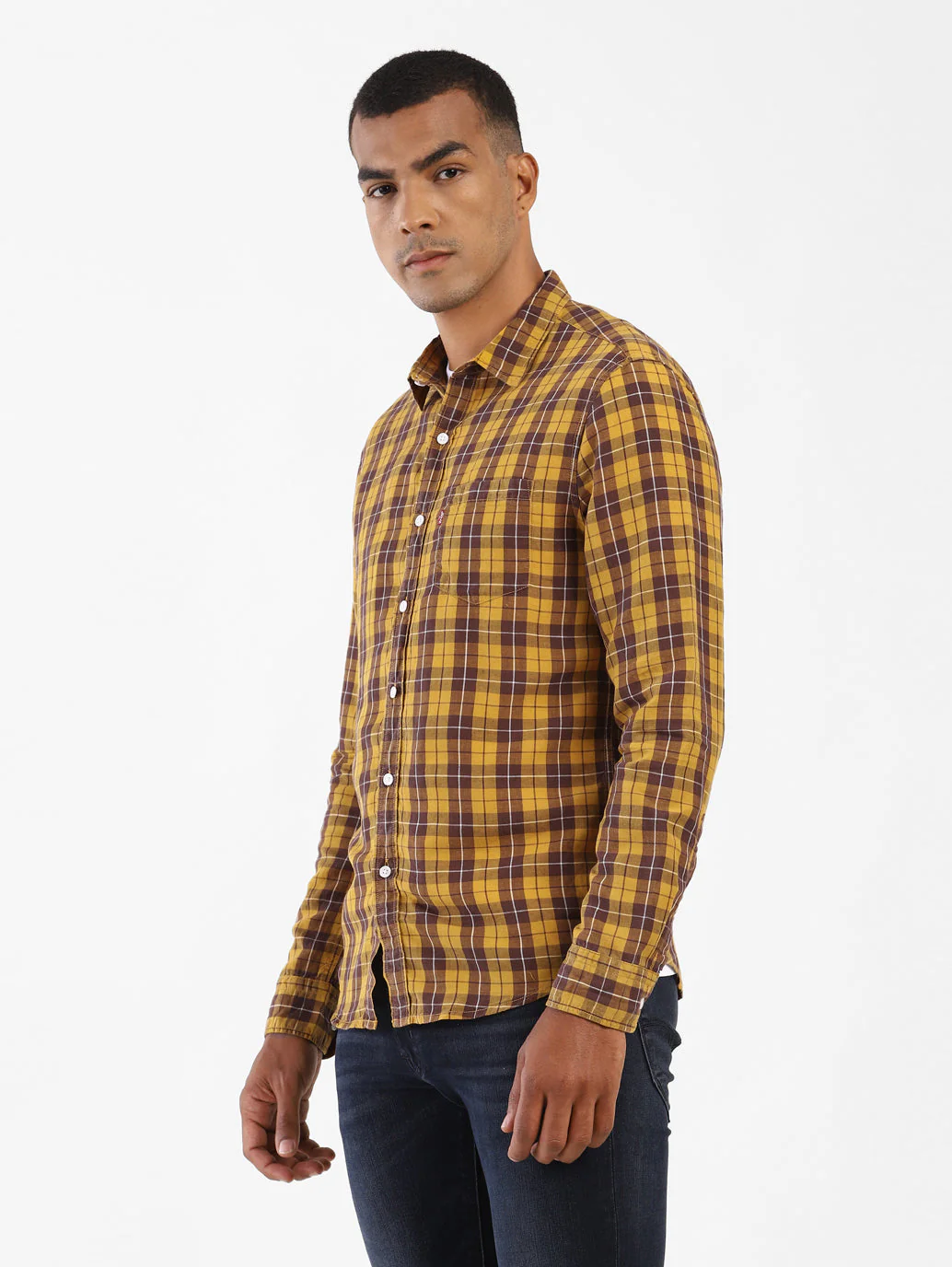 Men's Checkered Spread Collar Shirt - Image 3