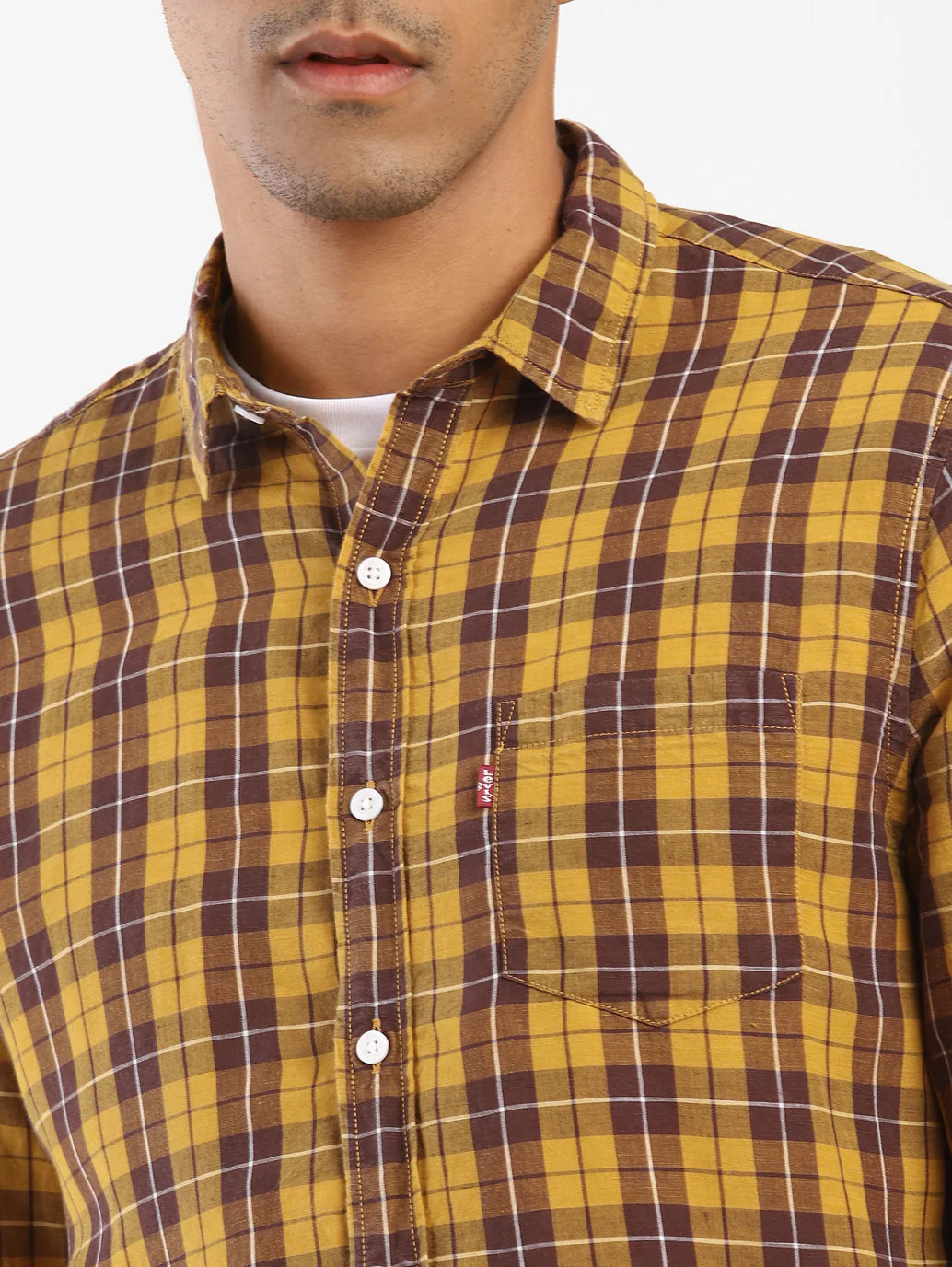 Men's Checkered Spread Collar Shirt - Image 4