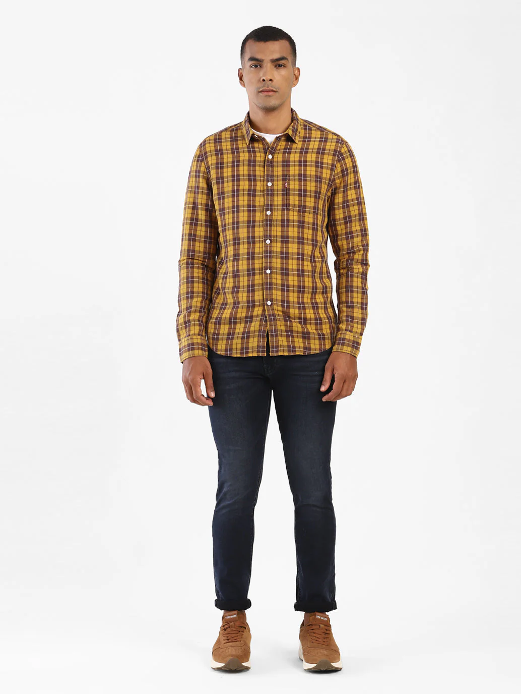 Men's Checkered Spread Collar Shirt - Image 5