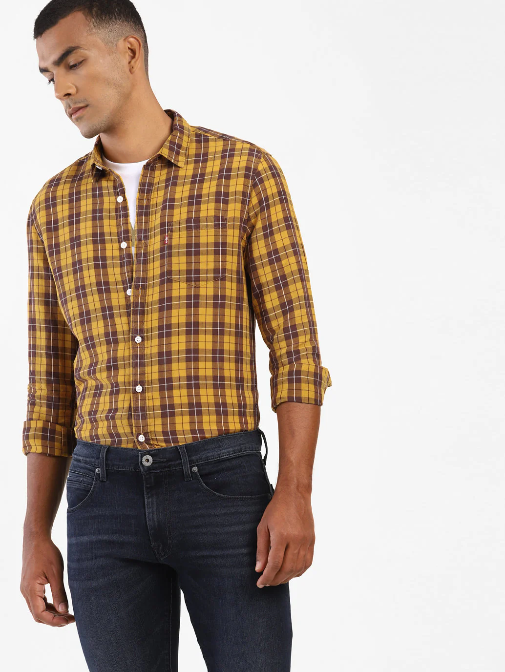 Men's Checkered Spread Collar Shirt - Image 6