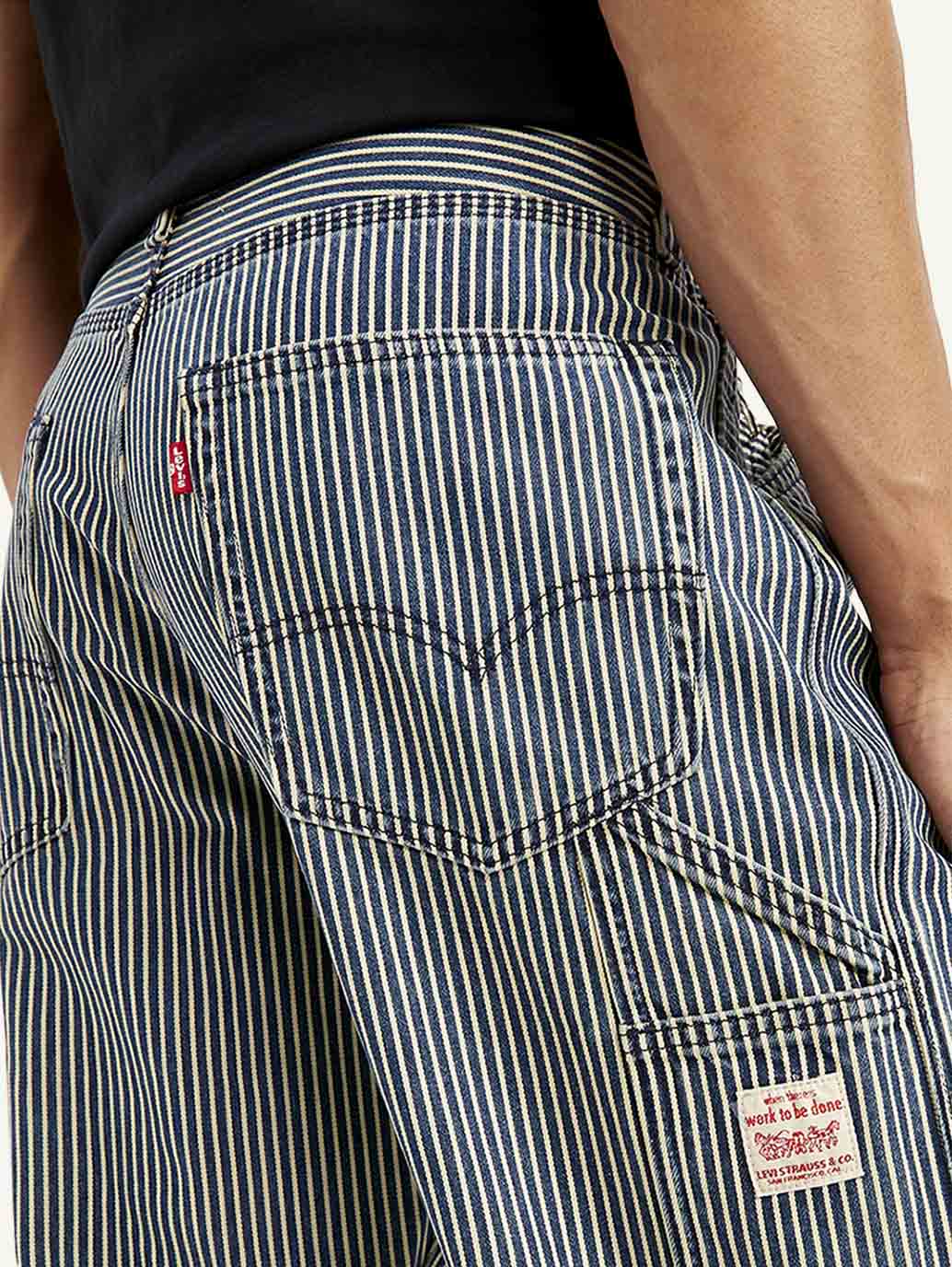 Men's 568 Blue Loose Straight Fit Mid Rise Carpenter Jeans - Image 5