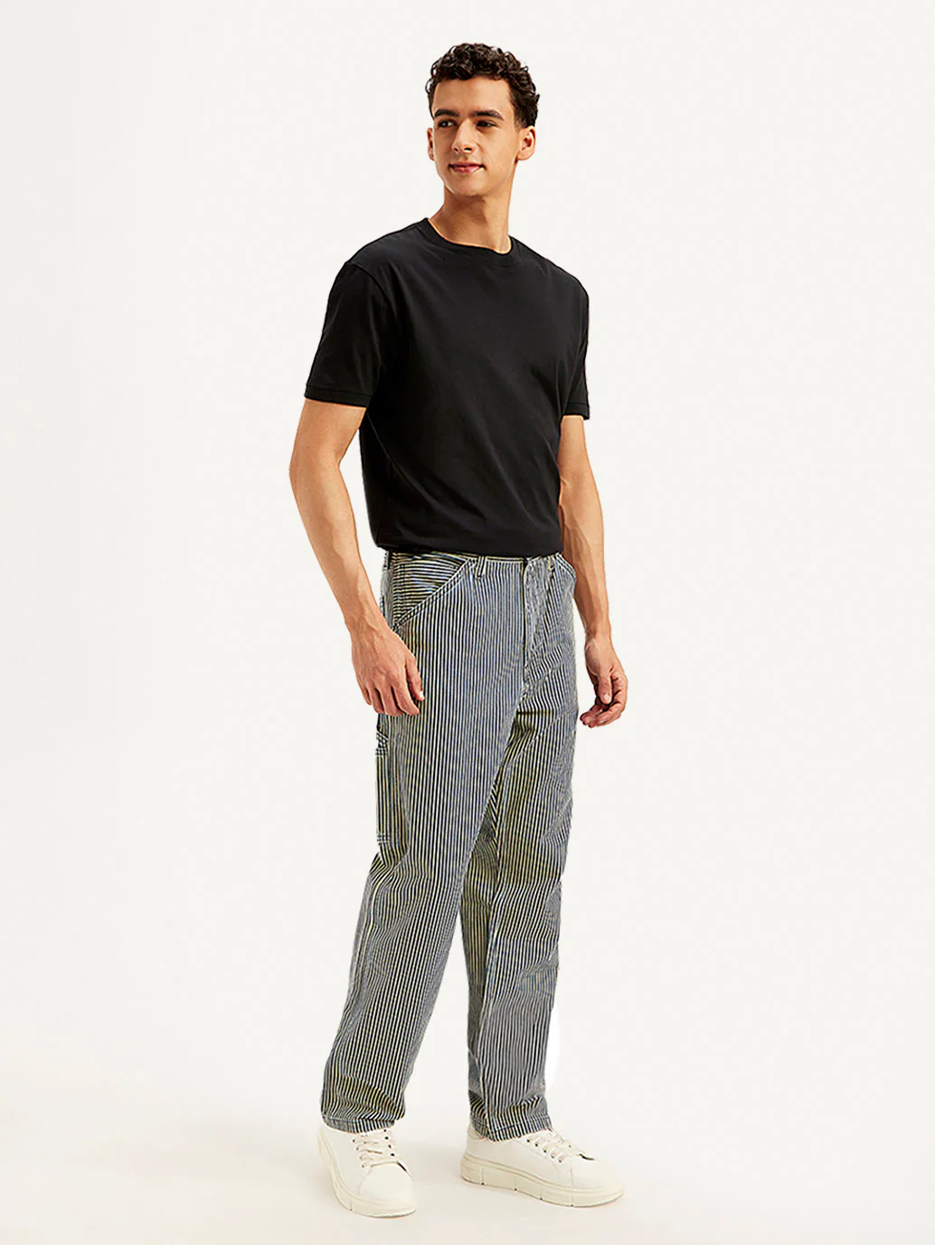 Men's 568 Blue Loose Straight Fit Mid Rise Carpenter Jeans - Image 6