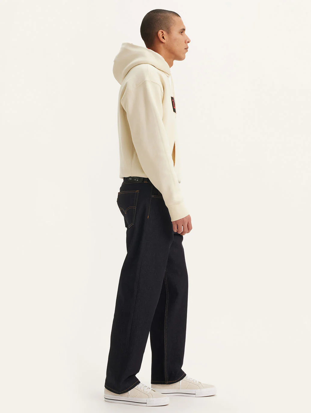Men's Black Loose Fit Mid Rise Jeans - Image 2